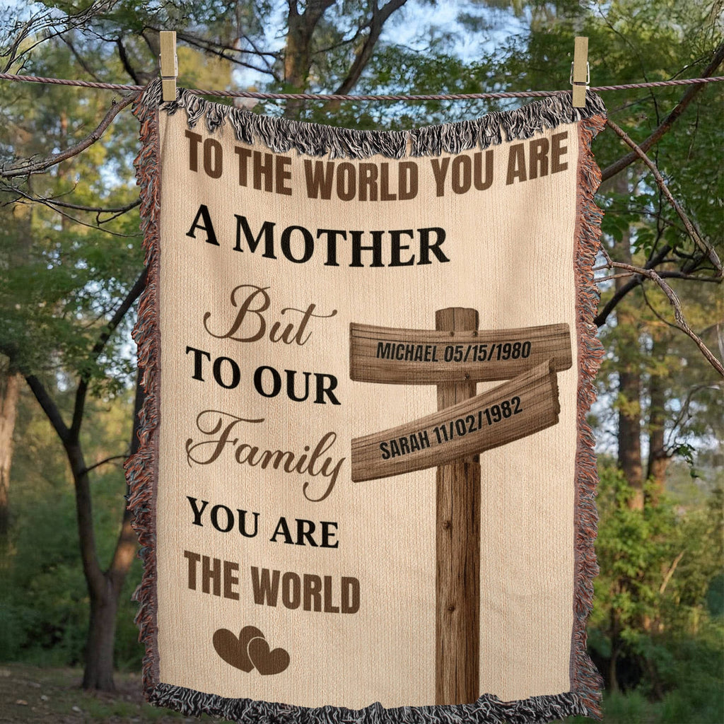 Blankets Personalized Mom Blanket – To The World You Are A Mother Woven Throw, Custom Name Gift for Mom, Mother’s Day Gift from Kids Personalized Mom Blanket – To The World You Are A Mother Woven Throw, Custom Name Gift for Mom, Mother’s Day Gift from Kids