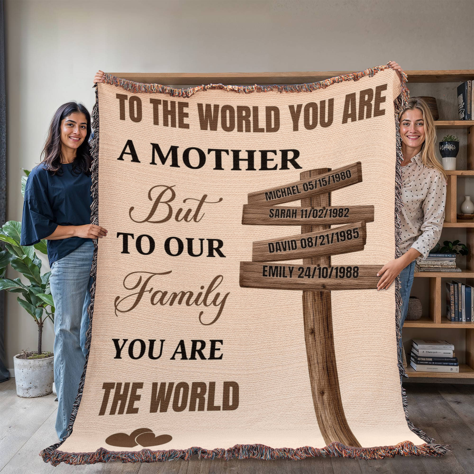 Blankets Personalized Mom Blanket – To The World You Are A Mother Woven Throw, Custom Name Gift for Mom, Mother’s Day Gift from Kids Personalized Mom Blanket – To The World You Are A Mother Woven Throw, Custom Name Gift for Mom, Mother’s Day Gift from Kids