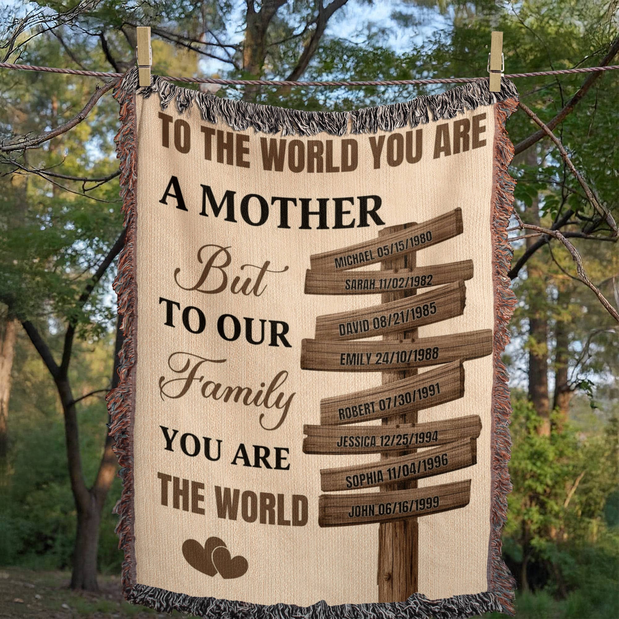 Blankets Personalized Mom Blanket – To The World You Are A Mother Woven Throw, Custom Name Gift for Mom, Mother’s Day Gift from Kids Personalized Mom Blanket – To The World You Are A Mother Woven Throw, Custom Name Gift for Mom, Mother’s Day Gift from Kids