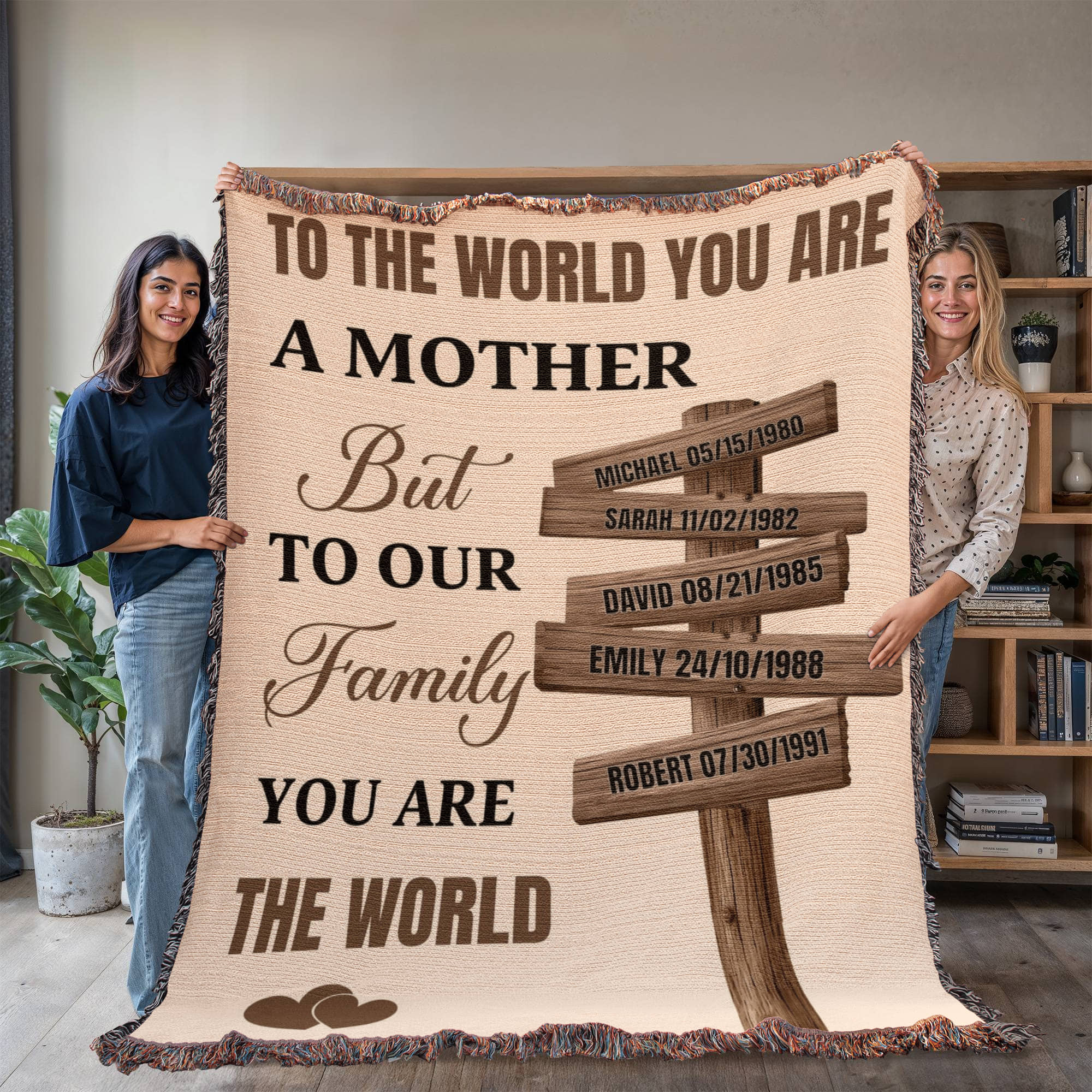 Blankets Personalized Mom Blanket – To The World You Are A Mother Woven Throw, Custom Name Gift for Mom, Mother’s Day Gift from Kids Personalized Mom Blanket – To The World You Are A Mother Woven Throw, Custom Name Gift for Mom, Mother’s Day Gift from Kids