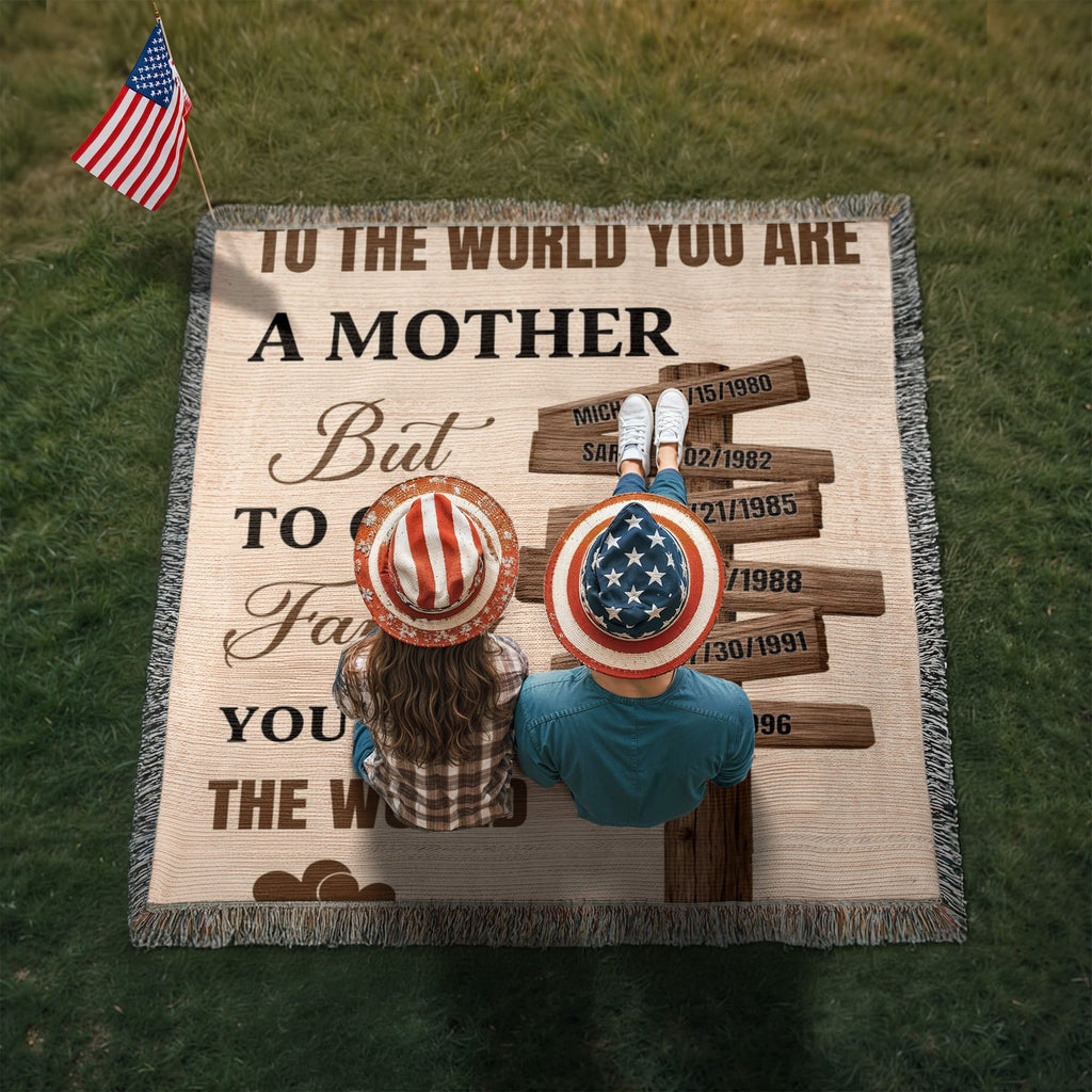Blankets Personalized Mom Blanket – To The World You Are A Mother Woven Throw, Custom Name Gift for Mom, Mother’s Day Gift from Kids Personalized Mom Blanket – To The World You Are A Mother Woven Throw, Custom Name Gift for Mom, Mother’s Day Gift from Kids