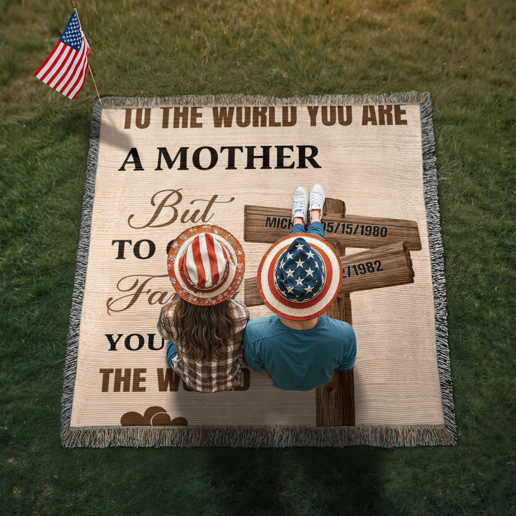 Blankets Personalized Mom Blanket – To The World You Are A Mother Woven Throw, Custom Name Gift for Mom, Mother’s Day Gift from Kids Personalized Mom Blanket – To The World You Are A Mother Woven Throw, Custom Name Gift for Mom, Mother’s Day Gift from Kids