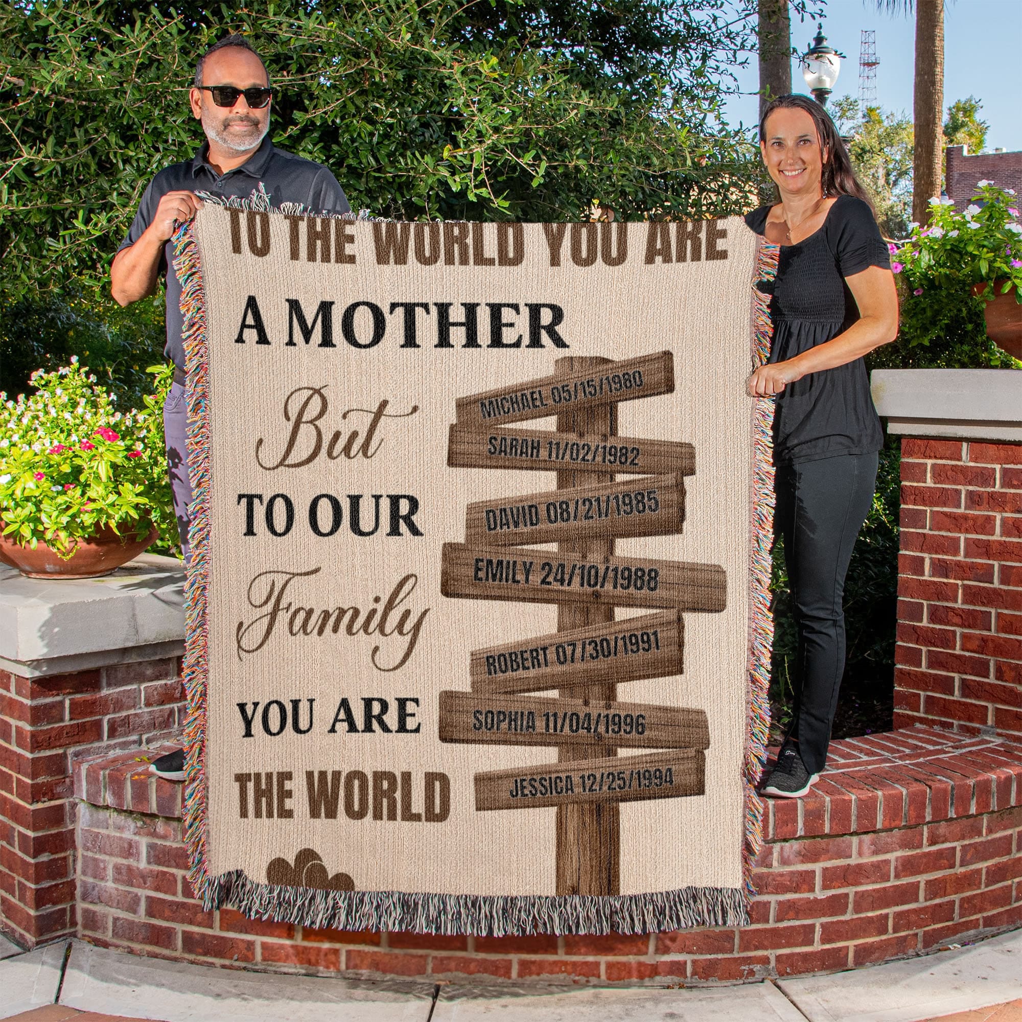 Blankets Personalized Mom Blanket – To The World You Are A Mother Woven Throw, Custom Name Gift for Mom, Mother’s Day Gift from Kids Personalized Mom Blanket – To The World You Are A Mother Woven Throw, Custom Name Gift for Mom, Mother’s Day Gift from Kids