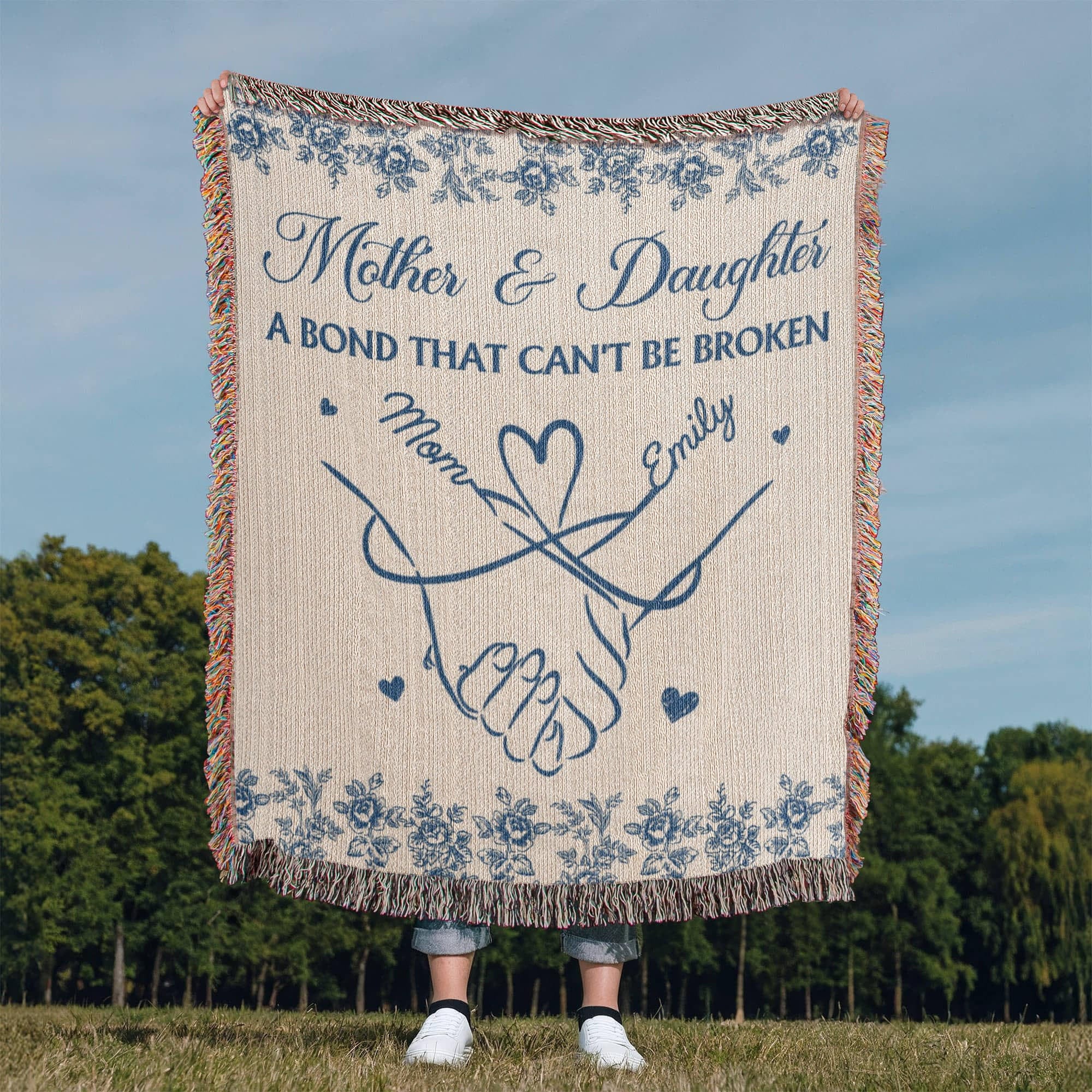 Blankets Personalized Mother and Daughter Heirloom Woven Blanket – Custom Mom Gift – A Bond That Can’t Be Broken Throw Personalized Mother and Daughter Heirloom Woven Blanket – Custom Mom Gift – A Bond That Can’t Be Broken Throw