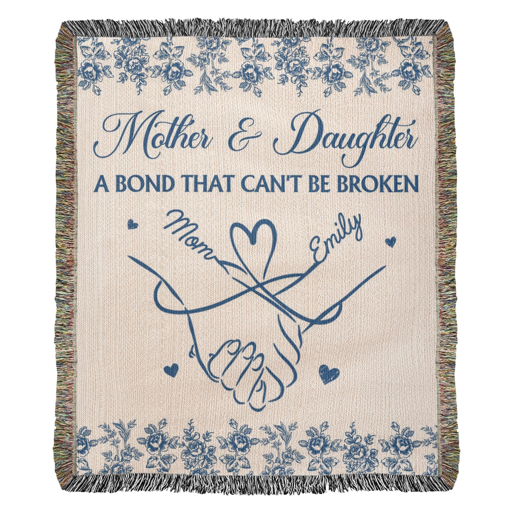 Blankets Personalized Mother and Daughter Heirloom Woven Blanket – Custom Mom Gift – A Bond That Can’t Be Broken Throw Personalized Mother and Daughter Heirloom Woven Blanket – Custom Mom Gift – A Bond That Can’t Be Broken Throw