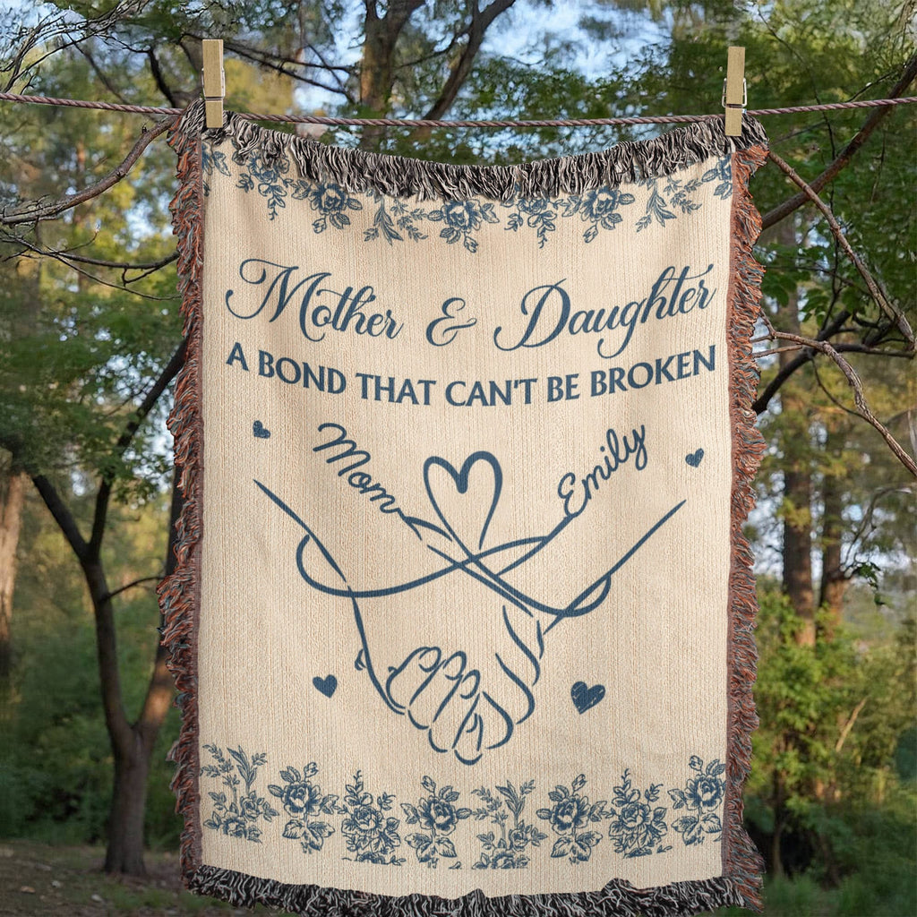 Blankets Personalized Mother and Daughter Heirloom Woven Blanket – Custom Mom Gift – A Bond That Can’t Be Broken Throw Personalized Mother and Daughter Heirloom Woven Blanket – Custom Mom Gift – A Bond That Can’t Be Broken Throw