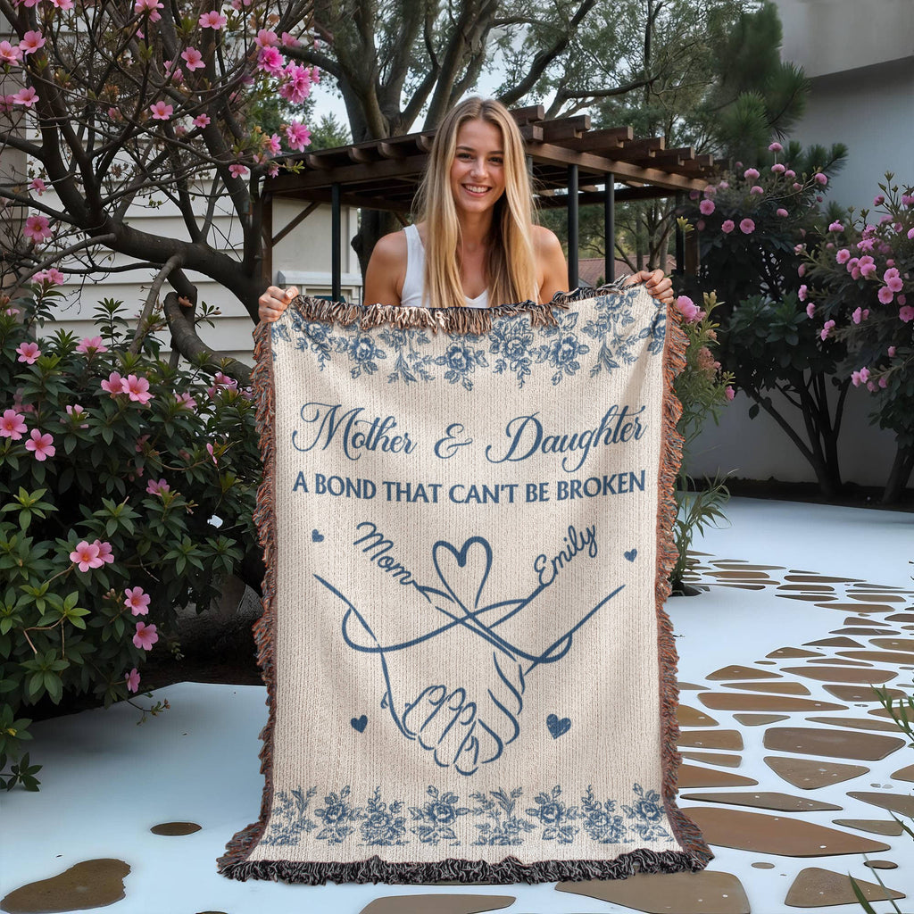 Blankets Personalized Mother and Daughter Heirloom Woven Blanket – Custom Mom Gift – A Bond That Can’t Be Broken Throw Personalized Mother and Daughter Heirloom Woven Blanket – Custom Mom Gift – A Bond That Can’t Be Broken Throw