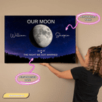 canvas Personalized Our Moon Canvas | Custom Couple Names & Wedding Date | Romantic Night Sky Anniversary Wall Art Gift Personalized Our Moon Canvas | Custom Couple Names & Wedding Date | Romantic Night Sky Anniversary Wall Art Gift