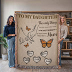 Blankets Personalized To My Daughter Blanket – Custom Mom To Daughter Throw Blanket | Family Names Butterfly Woven Blanket Gift Personalized To My Daughter Blanket – Custom Mom To Daughter Throw Blanket | Family Names Butterfly Woven Blanket Gift
