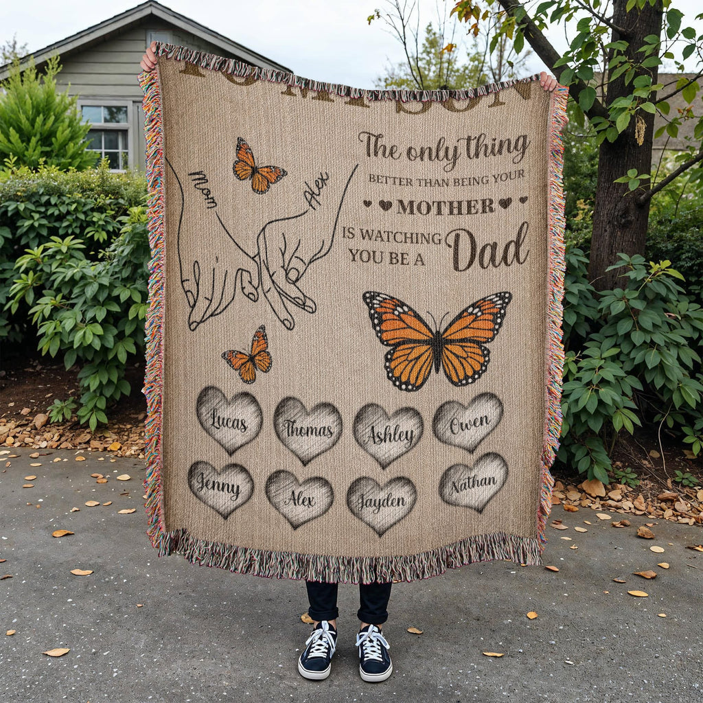 Blanket Personalized To My Son Woven Blanket From Mom – Custom Kids Names Family Throw Blanket – Gift for Son, Father’s Day Gift, Emotional Blanket Personalized To My Son Woven Blanket From Mom – Custom Kids Names Family Throw Blanket – Gift for Son, Father’s Day Gift, Emotional Blanket