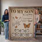 Blanket Personalized To My Son Woven Blanket From Mom – Custom Kids Names Family Throw Blanket – Gift for Son, Father’s Day Gift, Emotional Blanket Personalized To My Son Woven Blanket From Mom – Custom Kids Names Family Throw Blanket – Gift for Son, Father’s Day Gift, Emotional Blanket