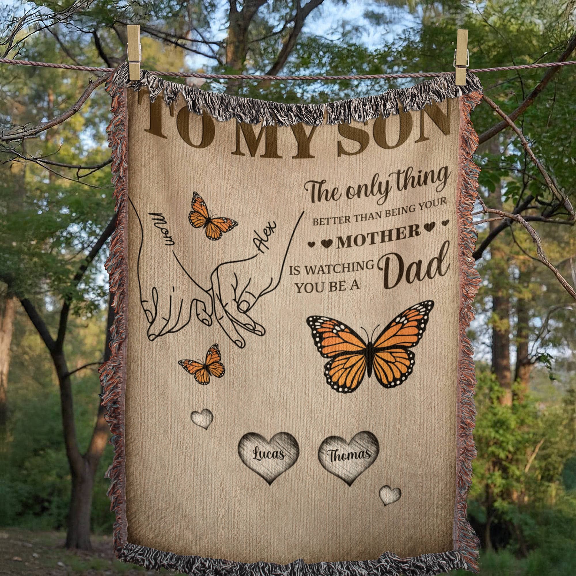Blanket Personalized To My Son Woven Blanket From Mom – Custom Kids Names Family Throw Blanket – Gift for Son, Father’s Day Gift, Emotional Blanket Personalized To My Son Woven Blanket From Mom – Custom Kids Names Family Throw Blanket – Gift for Son, Father’s Day Gift, Emotional Blanket