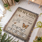 Blanket Personalized To My Son Woven Blanket From Mom – Custom Kids Names Family Throw Blanket – Gift for Son, Father’s Day Gift, Emotional Blanket Personalized To My Son Woven Blanket From Mom – Custom Kids Names Family Throw Blanket – Gift for Son, Father’s Day Gift, Emotional Blanket
