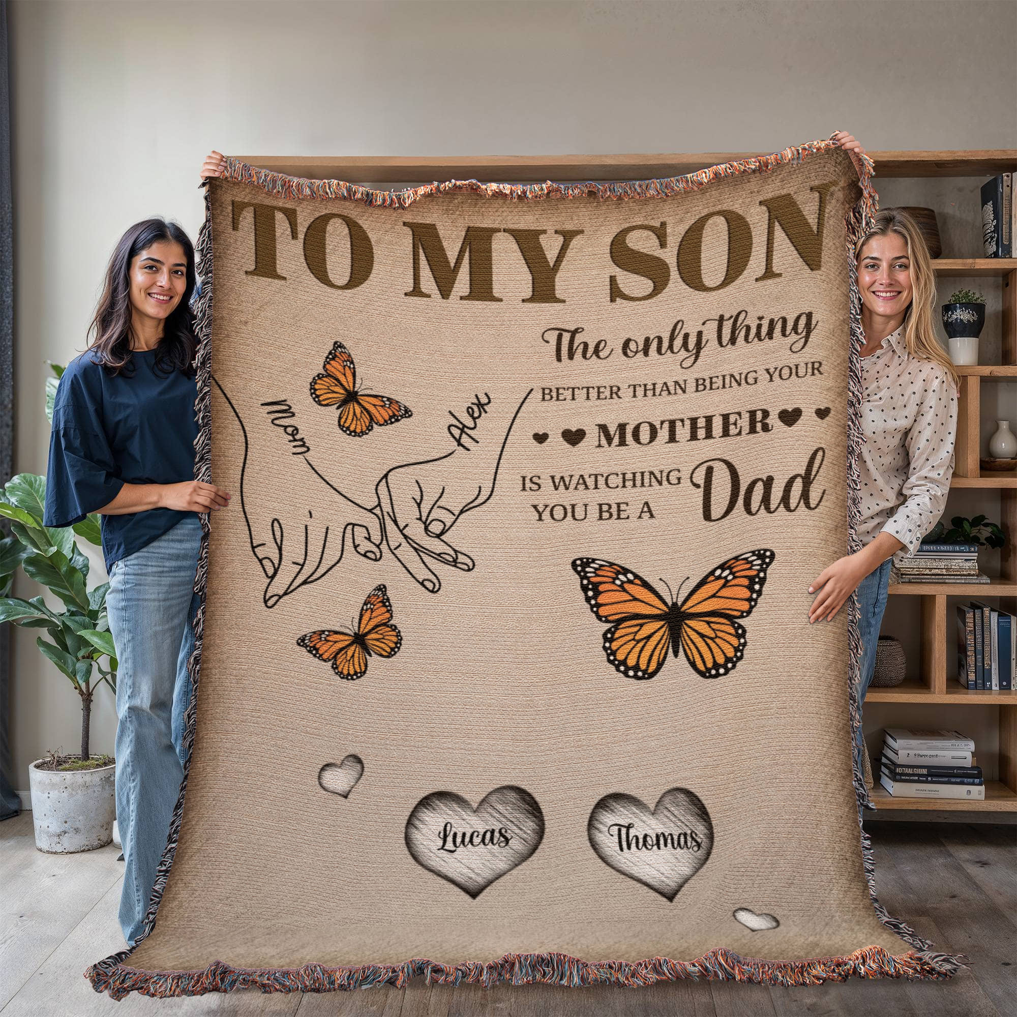 Blanket Personalized To My Son Woven Blanket From Mom – Custom Kids Names Family Throw Blanket – Gift for Son, Father’s Day Gift, Emotional Blanket Personalized To My Son Woven Blanket From Mom – Custom Kids Names Family Throw Blanket – Gift for Son, Father’s Day Gift, Emotional Blanket