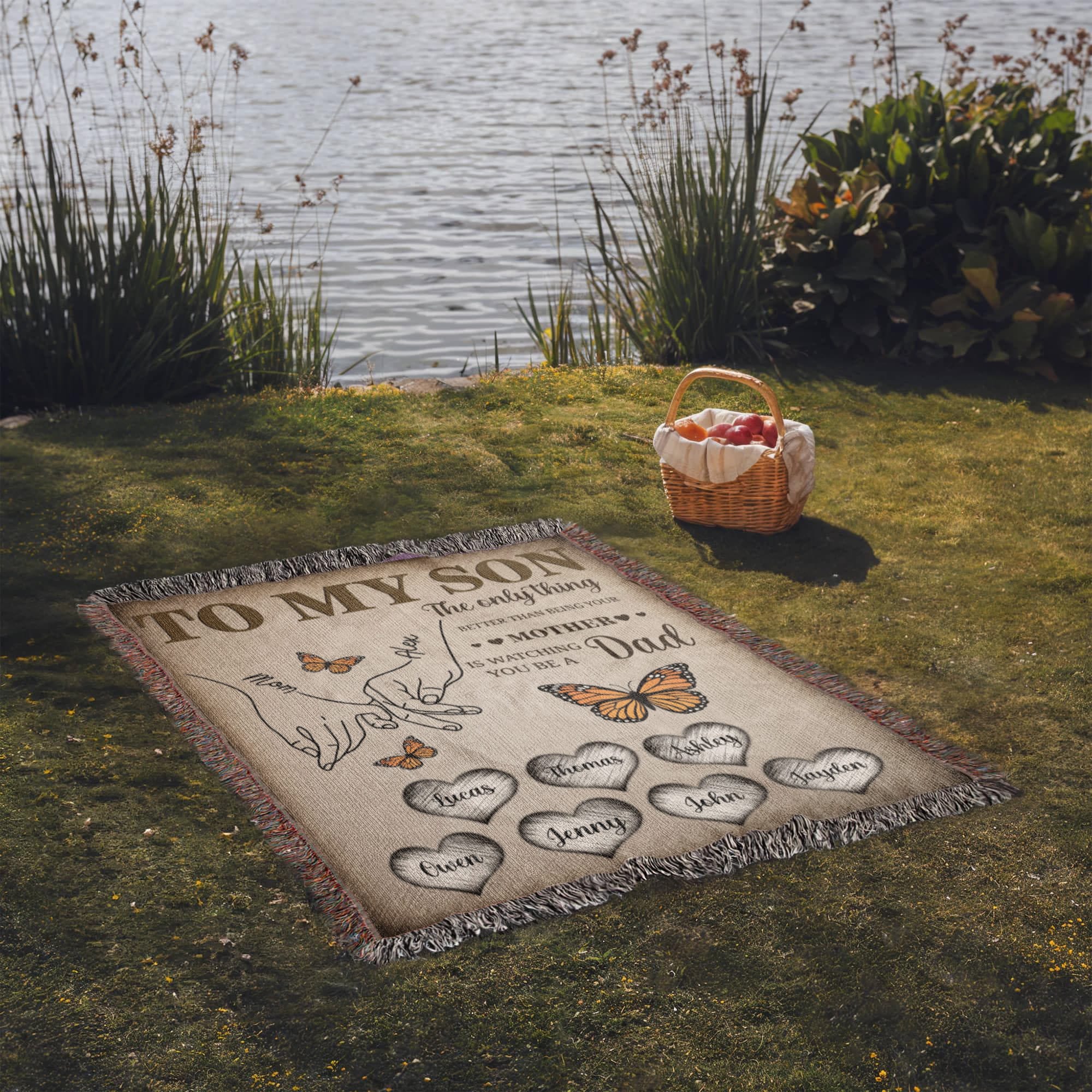 Blanket Personalized To My Son Woven Blanket From Mom – Custom Kids Names Family Throw Blanket – Gift for Son, Father’s Day Gift, Emotional Blanket Personalized To My Son Woven Blanket From Mom – Custom Kids Names Family Throw Blanket – Gift for Son, Father’s Day Gift, Emotional Blanket