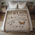Blanket Personalized To My Son Woven Blanket From Mom – Custom Kids Names Family Throw Blanket – Gift for Son, Father’s Day Gift, Emotional Blanket Personalized To My Son Woven Blanket From Mom – Custom Kids Names Family Throw Blanket – Gift for Son, Father’s Day Gift, Emotional Blanket