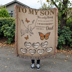 Blanket Personalized To My Son Woven Blanket From Mom – Custom Kids Names Family Throw Blanket – Gift for Son, Father’s Day Gift, Emotional Blanket Personalized To My Son Woven Blanket From Mom – Custom Kids Names Family Throw Blanket – Gift for Son, Father’s Day Gift, Emotional Blanket