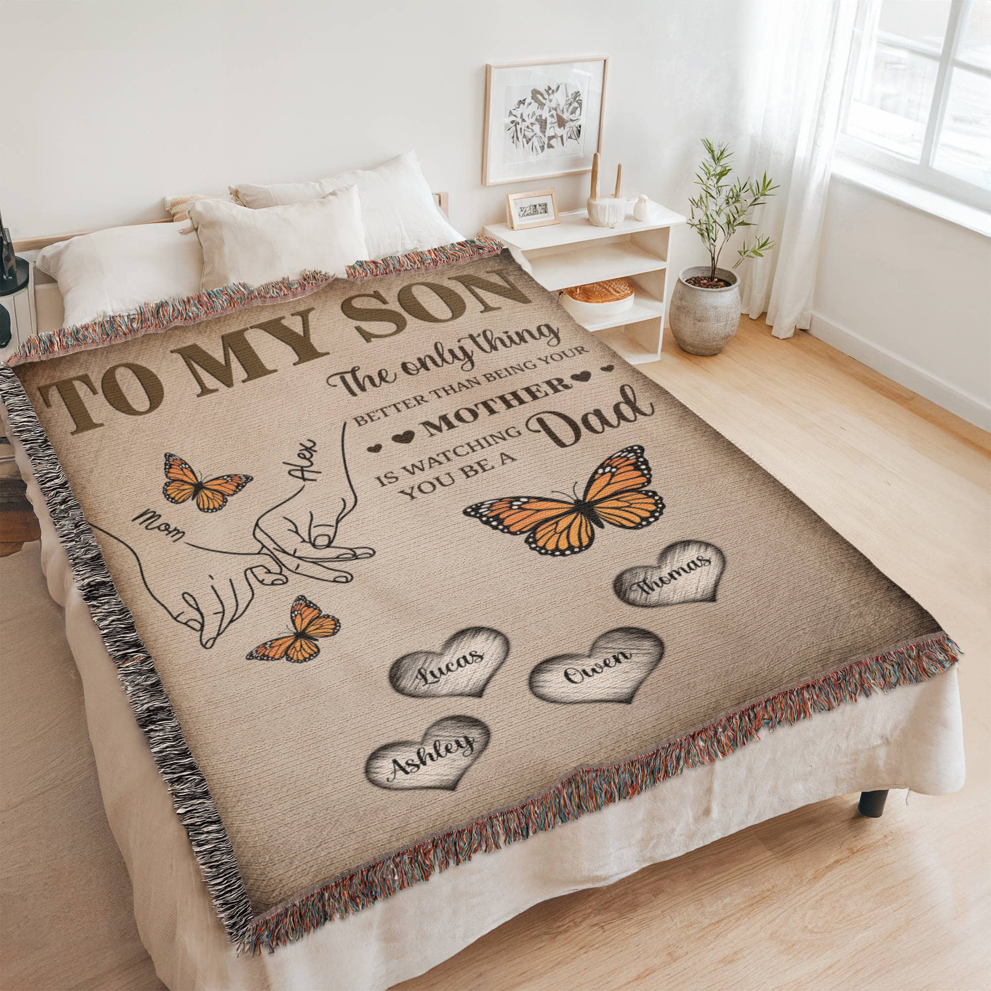 Blanket Personalized To My Son Woven Blanket From Mom – Custom Kids Names Family Throw Blanket – Gift for Son, Father’s Day Gift, Emotional Blanket Personalized To My Son Woven Blanket From Mom – Custom Kids Names Family Throw Blanket – Gift for Son, Father’s Day Gift, Emotional Blanket