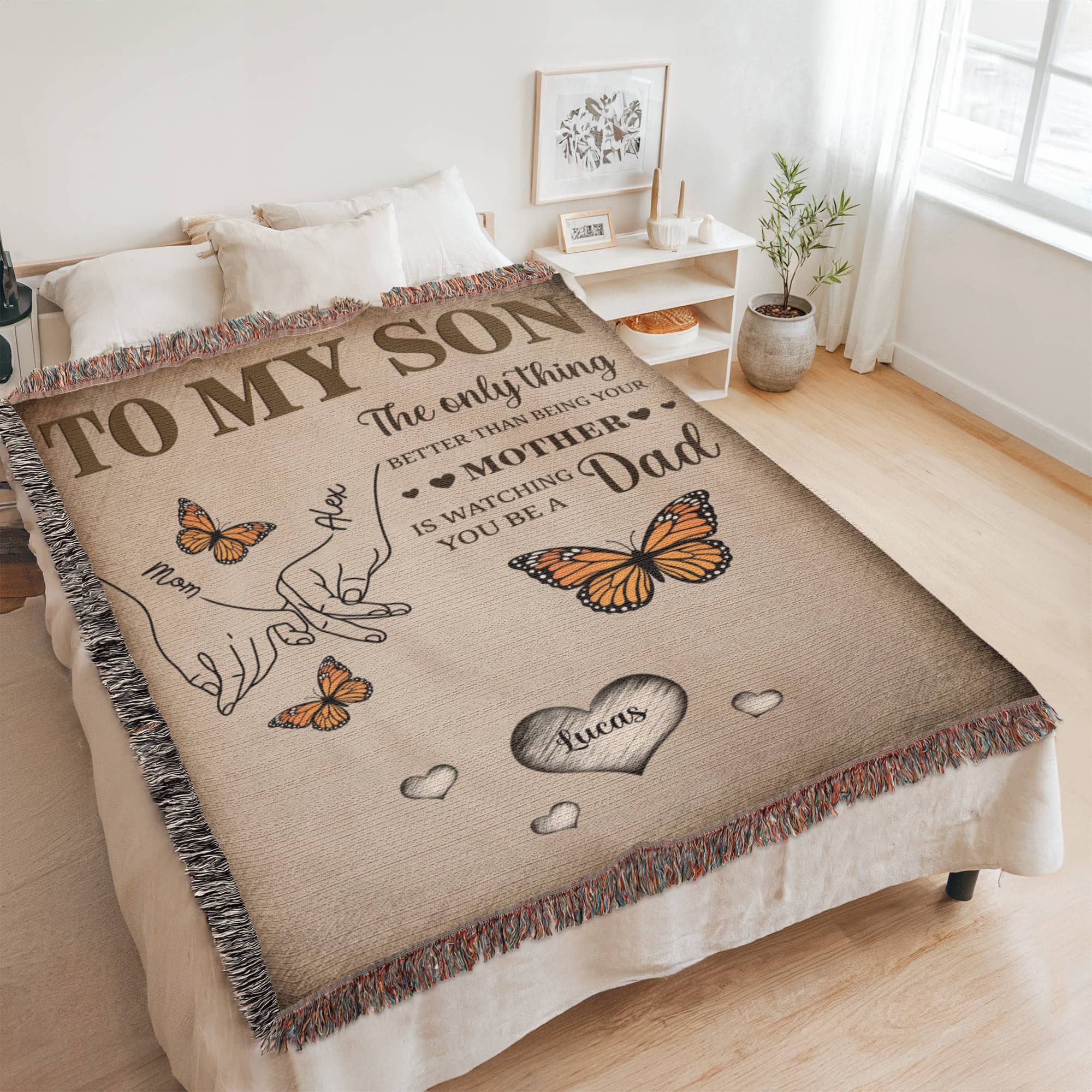 Blanket Personalized To My Son Woven Blanket From Mom – Custom Kids Names Family Throw Blanket – Gift for Son, Father’s Day Gift, Emotional Blanket Personalized To My Son Woven Blanket From Mom – Custom Kids Names Family Throw Blanket – Gift for Son, Father’s Day Gift, Emotional Blanket