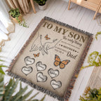 Blanket Personalized To My Son Woven Blanket From Mom – Custom Kids Names Family Throw Blanket – Gift for Son, Father’s Day Gift, Emotional Blanket Personalized To My Son Woven Blanket From Mom – Custom Kids Names Family Throw Blanket – Gift for Son, Father’s Day Gift, Emotional Blanket