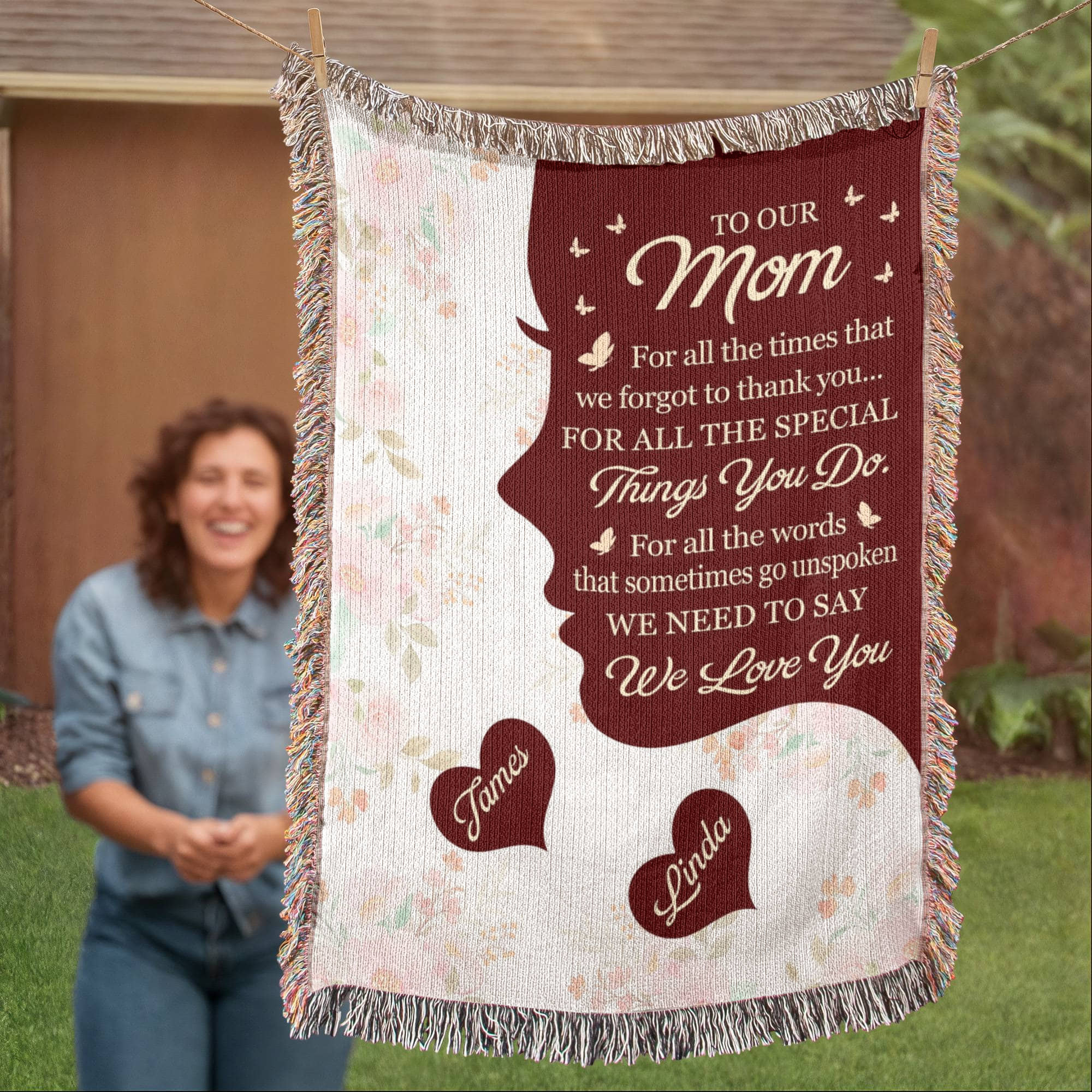 Blankets Personalized To Our Mom Woven Blanket – Custom Name Heart Family Throw, Mother’s Day Gift from Kids Personalized To Our Mom Woven Blanket – Custom Name Heart Family Throw, Mother’s Day Gift from Kids