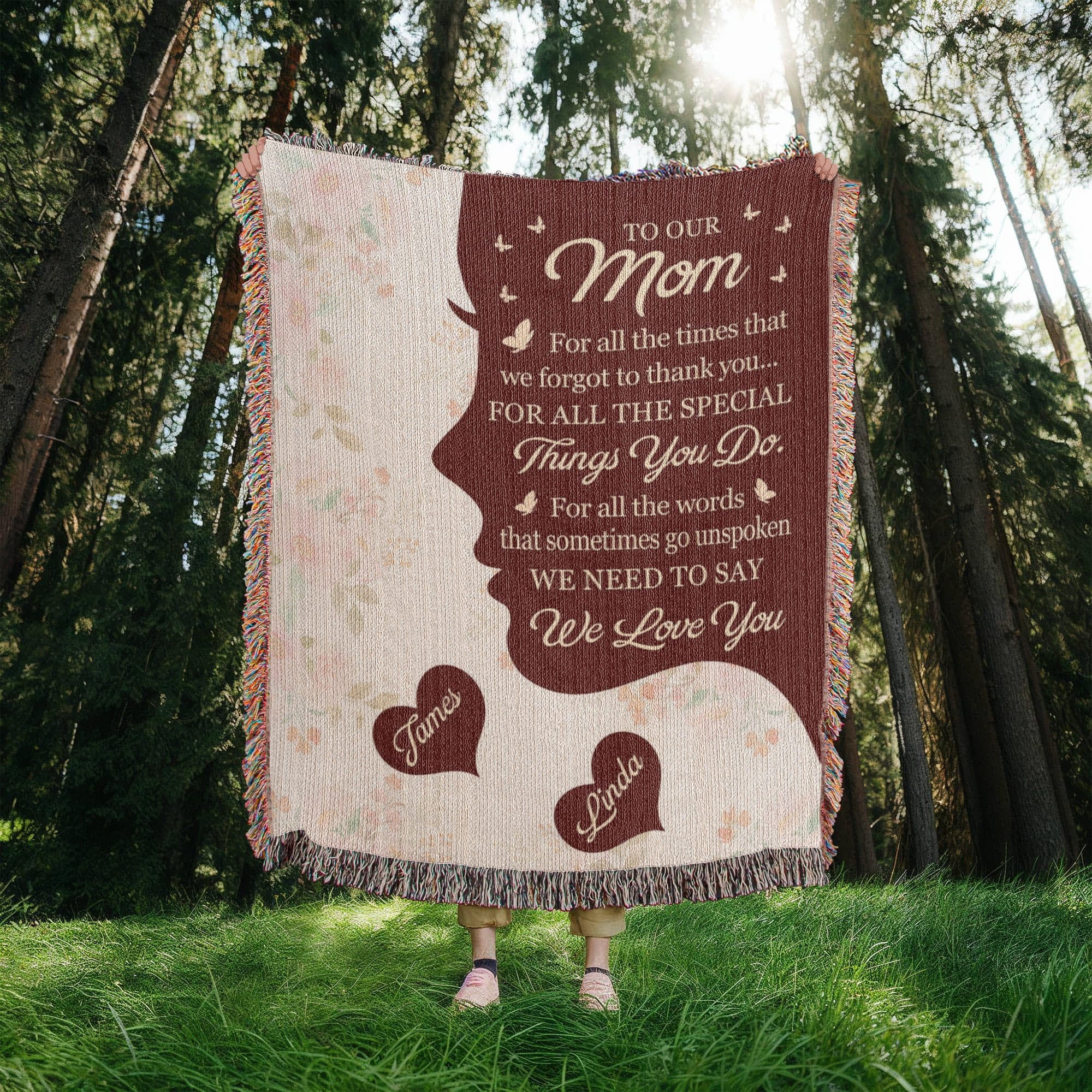 Blankets Personalized To Our Mom Woven Blanket – Custom Name Heart Family Throw, Mother’s Day Gift from Kids Personalized To Our Mom Woven Blanket – Custom Name Heart Family Throw, Mother’s Day Gift from Kids