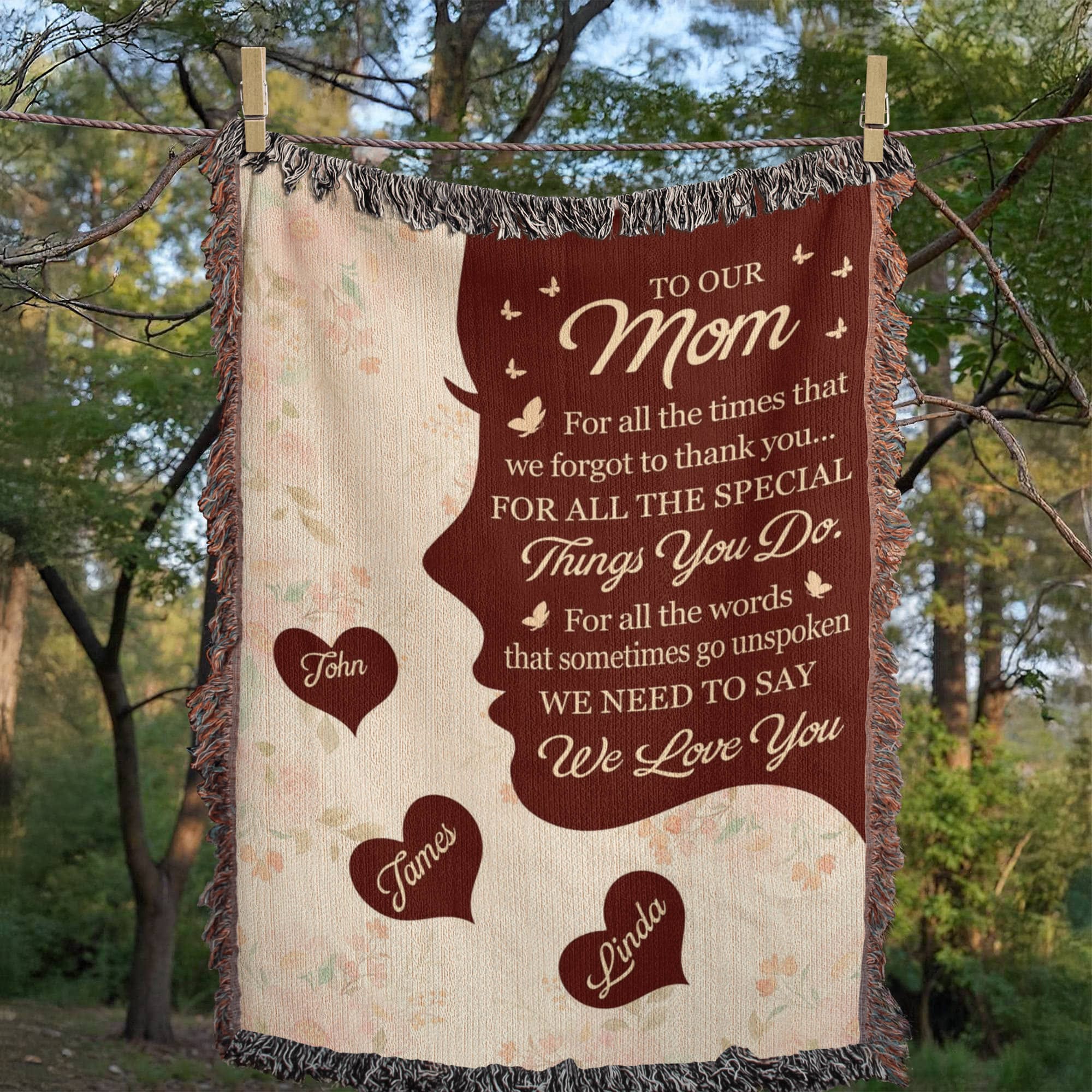 Blankets Personalized To Our Mom Woven Blanket – Custom Name Heart Family Throw, Mother’s Day Gift from Kids Personalized To Our Mom Woven Blanket – Custom Name Heart Family Throw, Mother’s Day Gift from Kids