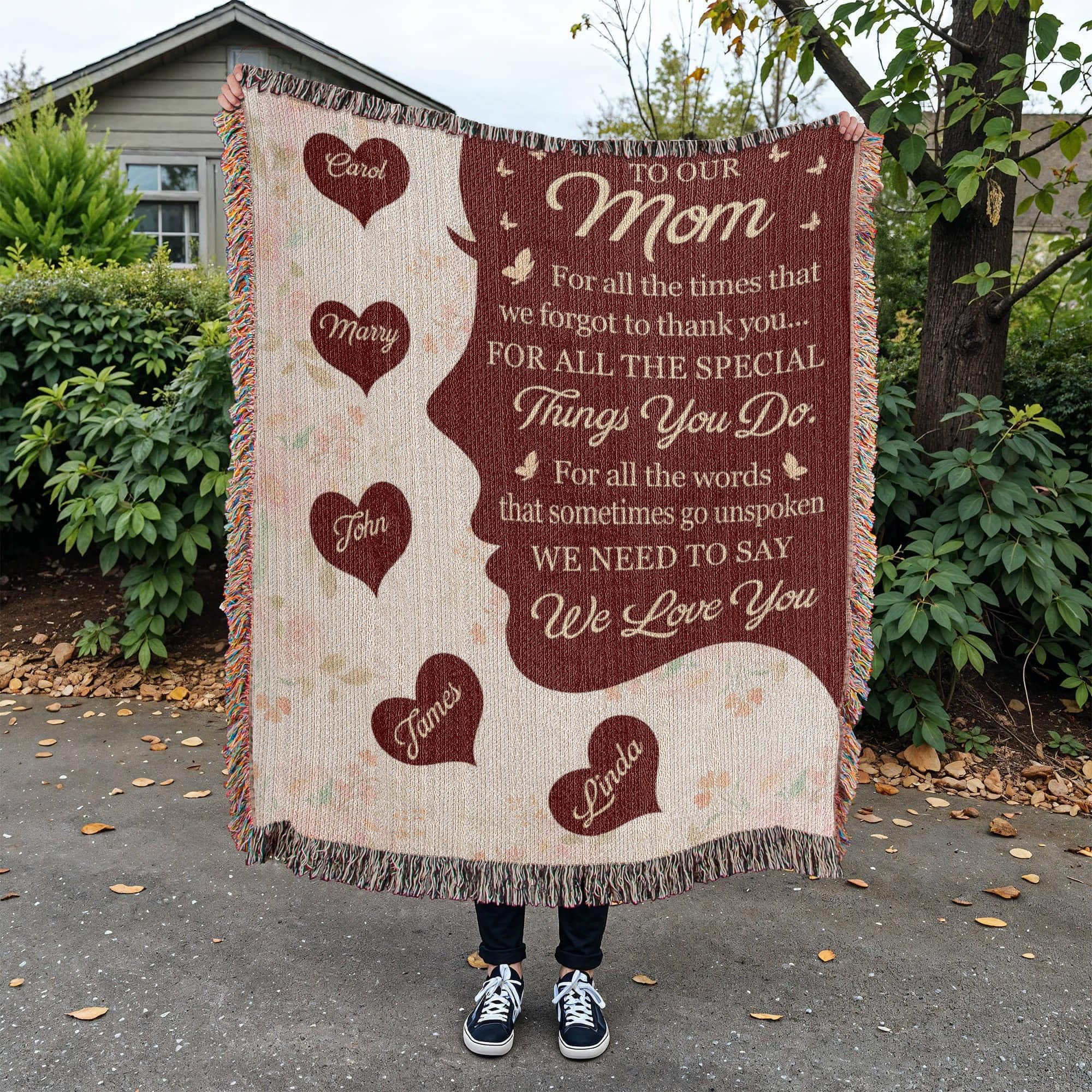 Blankets Personalized To Our Mom Woven Blanket – Custom Name Heart Family Throw, Mother’s Day Gift from Kids Personalized To Our Mom Woven Blanket – Custom Name Heart Family Throw, Mother’s Day Gift from Kids