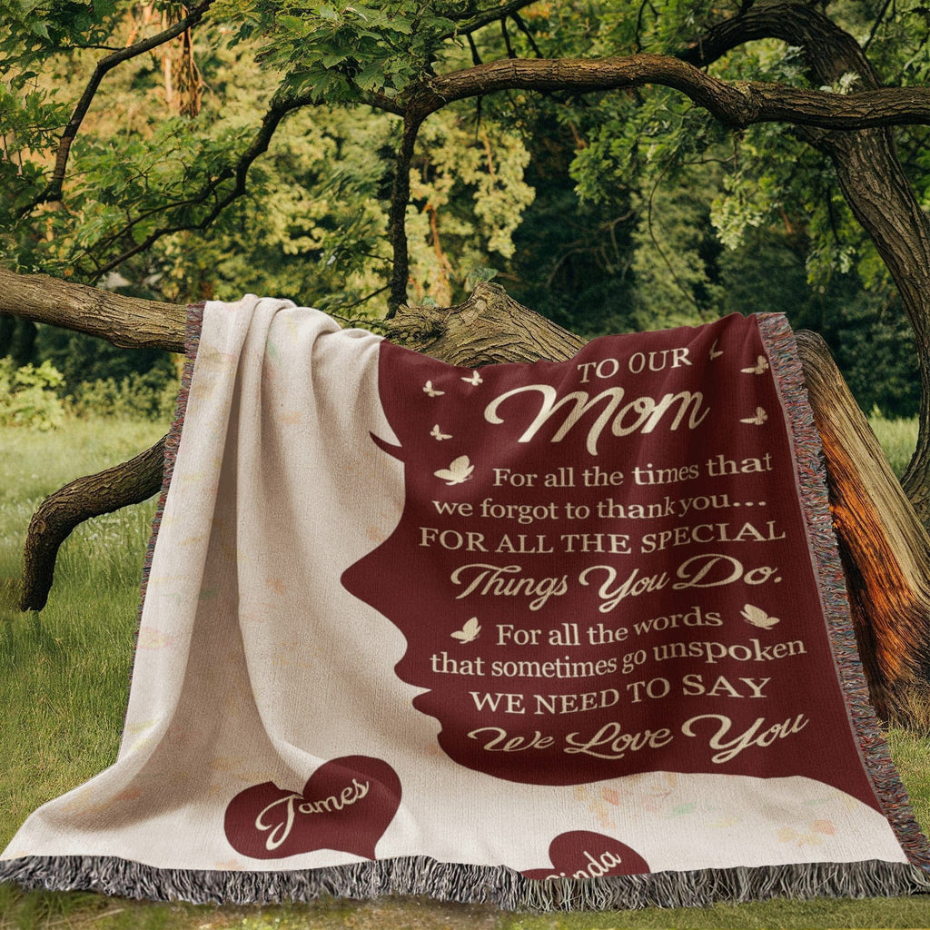 Blankets Personalized To Our Mom Woven Blanket – Custom Name Heart Family Throw, Mother’s Day Gift from Kids Personalized To Our Mom Woven Blanket – Custom Name Heart Family Throw, Mother’s Day Gift from Kids