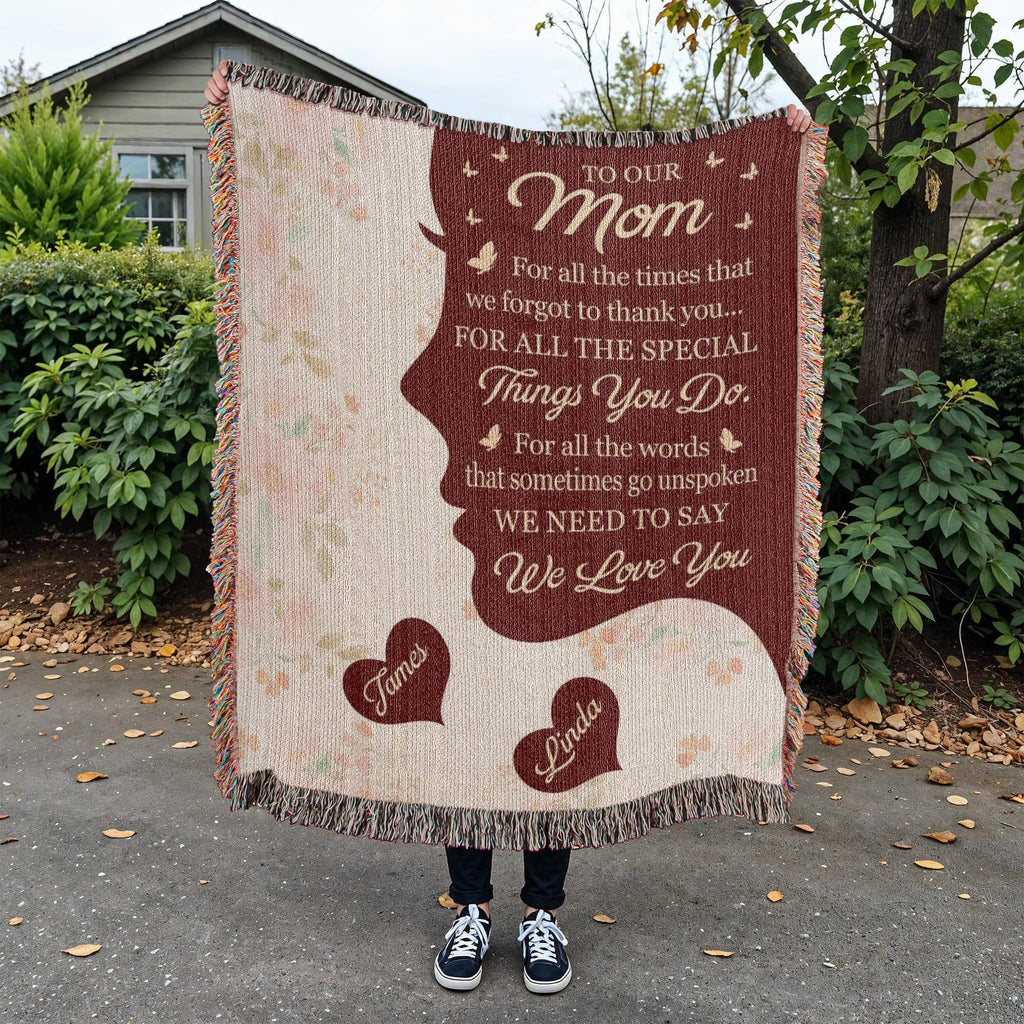 Blankets Personalized To Our Mom Woven Blanket – Custom Name Heart Family Throw, Mother’s Day Gift from Kids Personalized To Our Mom Woven Blanket – Custom Name Heart Family Throw, Mother’s Day Gift from Kids
