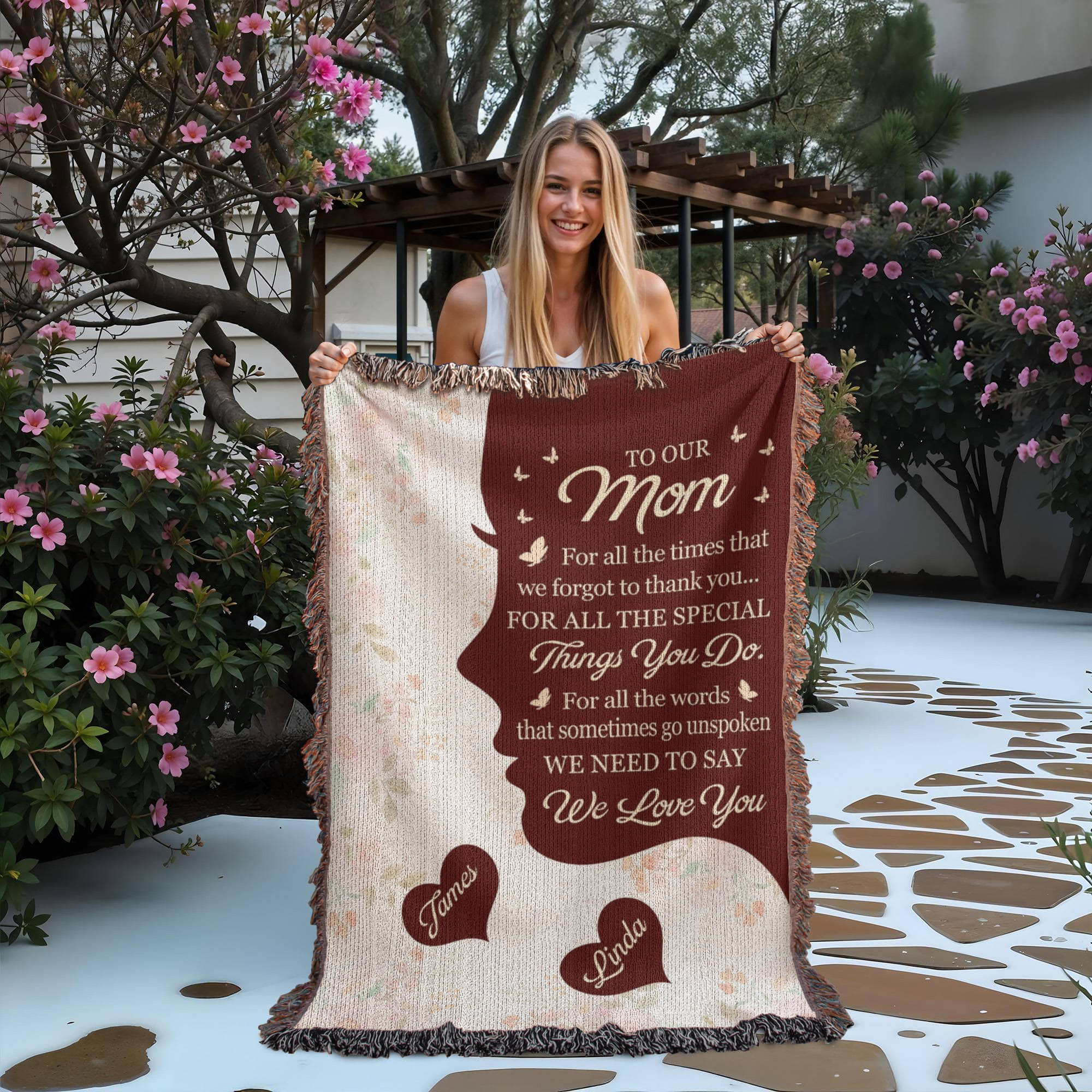 Blankets Personalized To Our Mom Woven Blanket – Custom Name Heart Family Throw, Mother’s Day Gift from Kids Personalized To Our Mom Woven Blanket – Custom Name Heart Family Throw, Mother’s Day Gift from Kids