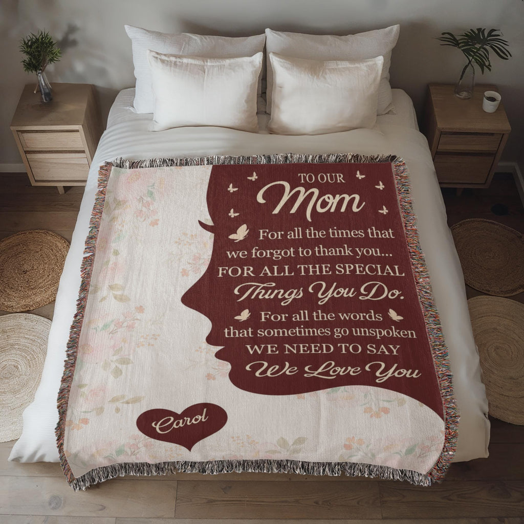 Blankets Personalized To Our Mom Woven Blanket – Custom Name Heart Family Throw, Mother’s Day Gift from Kids Personalized To Our Mom Woven Blanket – Custom Name Heart Family Throw, Mother’s Day Gift from Kids