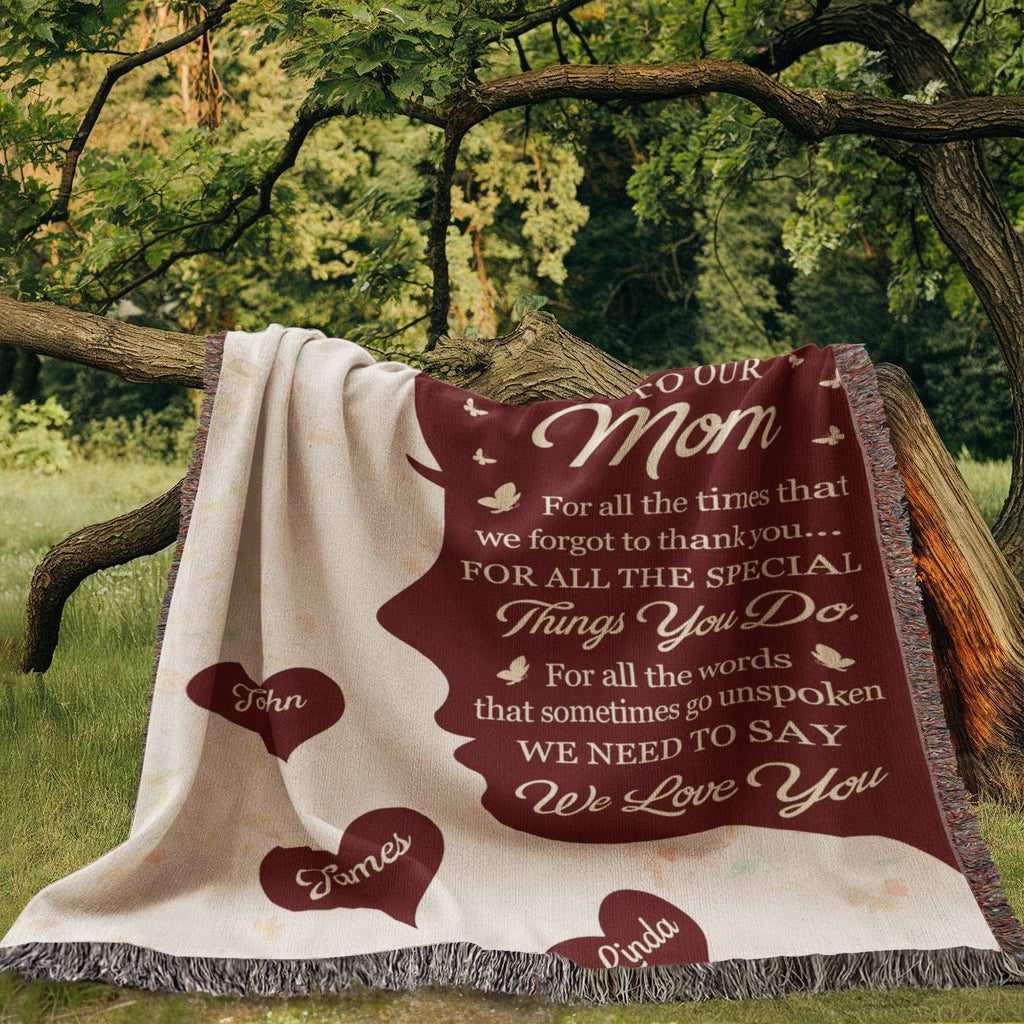 Blankets Personalized To Our Mom Woven Blanket – Custom Name Heart Family Throw, Mother’s Day Gift from Kids Personalized To Our Mom Woven Blanket – Custom Name Heart Family Throw, Mother’s Day Gift from Kids