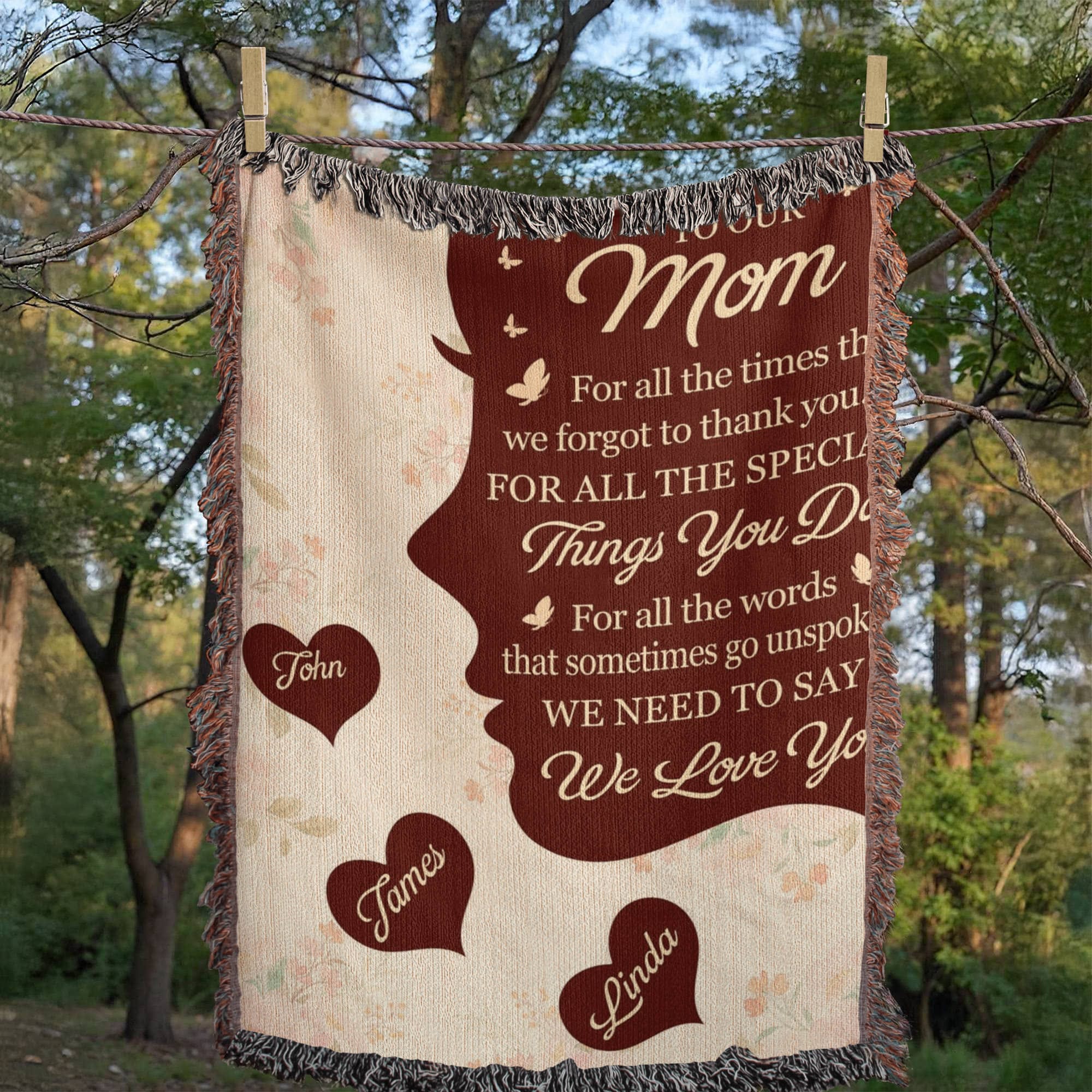 Blankets Personalized To Our Mom Woven Blanket – Custom Name Heart Family Throw, Mother’s Day Gift from Kids Personalized To Our Mom Woven Blanket – Custom Name Heart Family Throw, Mother’s Day Gift from Kids
