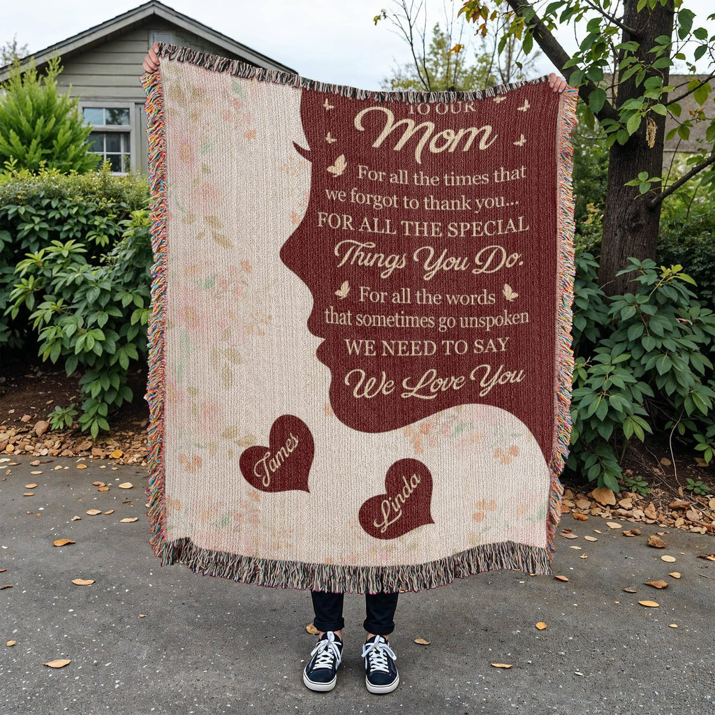 Blankets Personalized To Our Mom Woven Blanket – Custom Name Heart Family Throw, Mother’s Day Gift from Kids Personalized To Our Mom Woven Blanket – Custom Name Heart Family Throw, Mother’s Day Gift from Kids