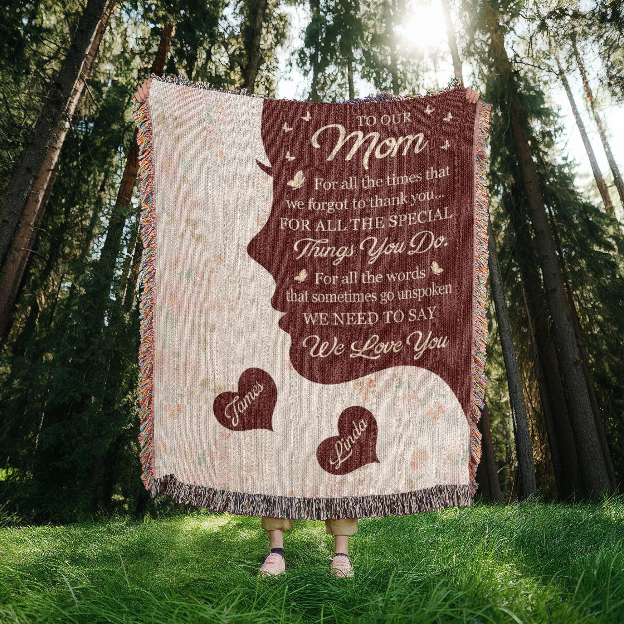 Blankets Personalized To Our Mom Woven Blanket – Custom Name Heart Family Throw, Mother’s Day Gift from Kids Personalized To Our Mom Woven Blanket – Custom Name Heart Family Throw, Mother’s Day Gift from Kids
