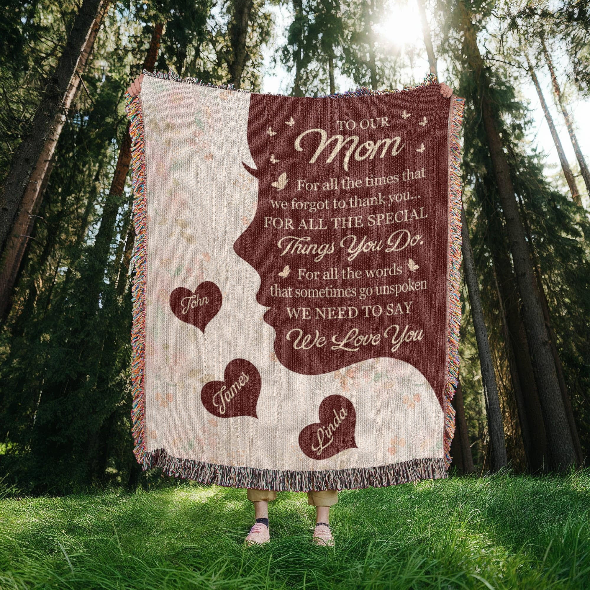 Blankets Personalized To Our Mom Woven Blanket – Custom Name Heart Family Throw, Mother’s Day Gift from Kids Personalized To Our Mom Woven Blanket – Custom Name Heart Family Throw, Mother’s Day Gift from Kids
