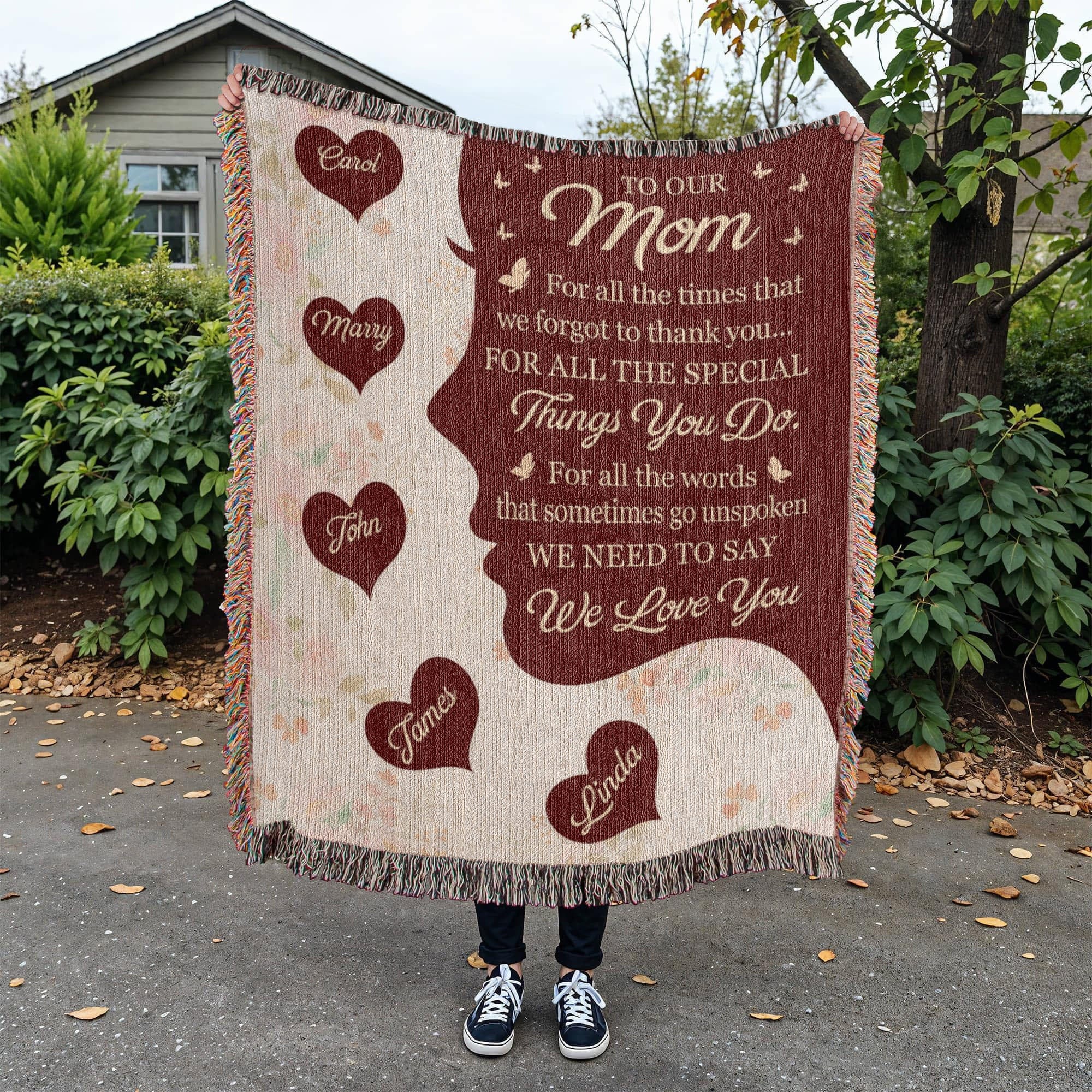 Blankets Personalized To Our Mom Woven Blanket – Custom Name Heart Family Throw, Mother’s Day Gift from Kids Personalized To Our Mom Woven Blanket – Custom Name Heart Family Throw, Mother’s Day Gift from Kids