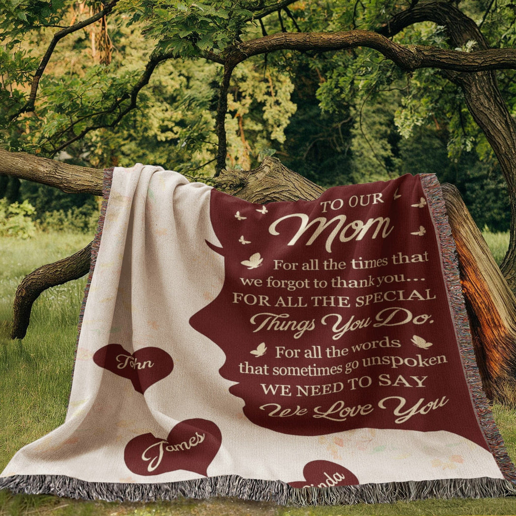 Blankets Personalized To Our Mom Woven Blanket – Custom Name Heart Family Throw, Mother’s Day Gift from Kids Personalized To Our Mom Woven Blanket – Custom Name Heart Family Throw, Mother’s Day Gift from Kids