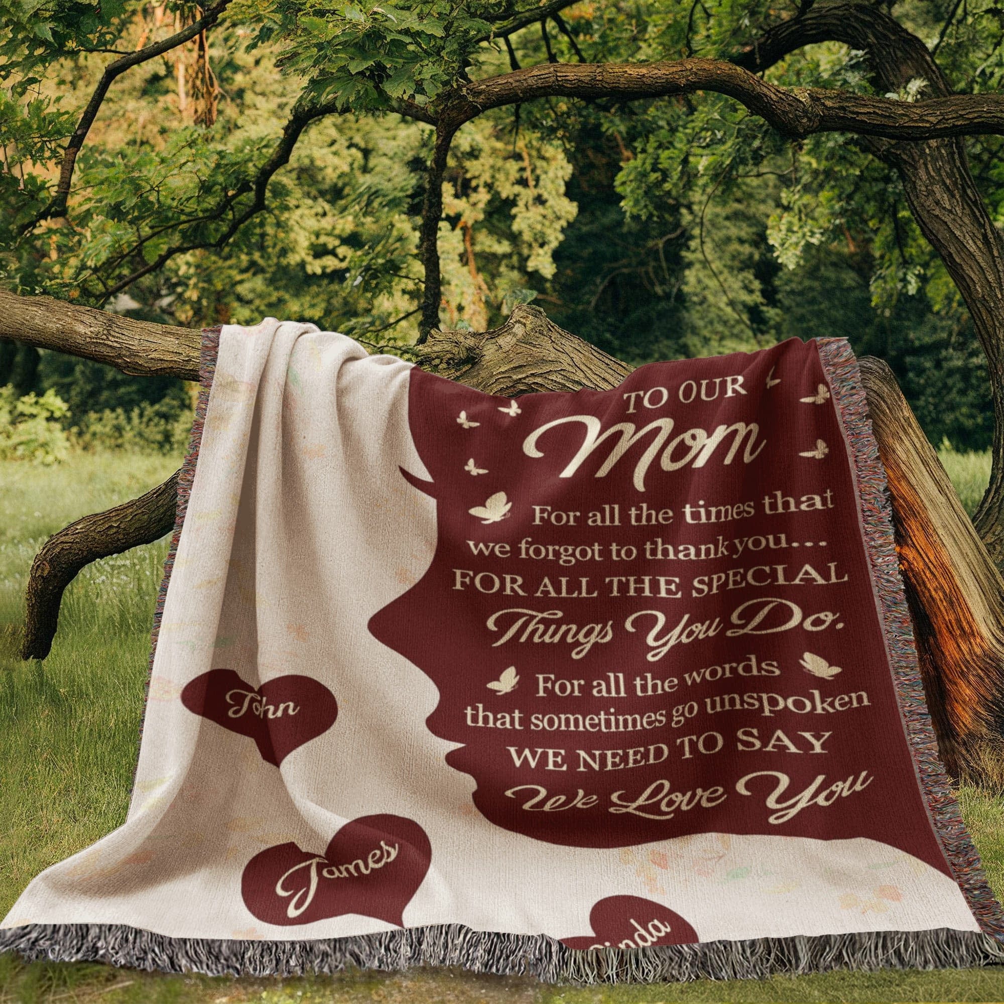 Blankets Personalized To Our Mom Woven Blanket – Custom Name Heart Family Throw, Mother’s Day Gift from Kids Personalized To Our Mom Woven Blanket – Custom Name Heart Family Throw, Mother’s Day Gift from Kids