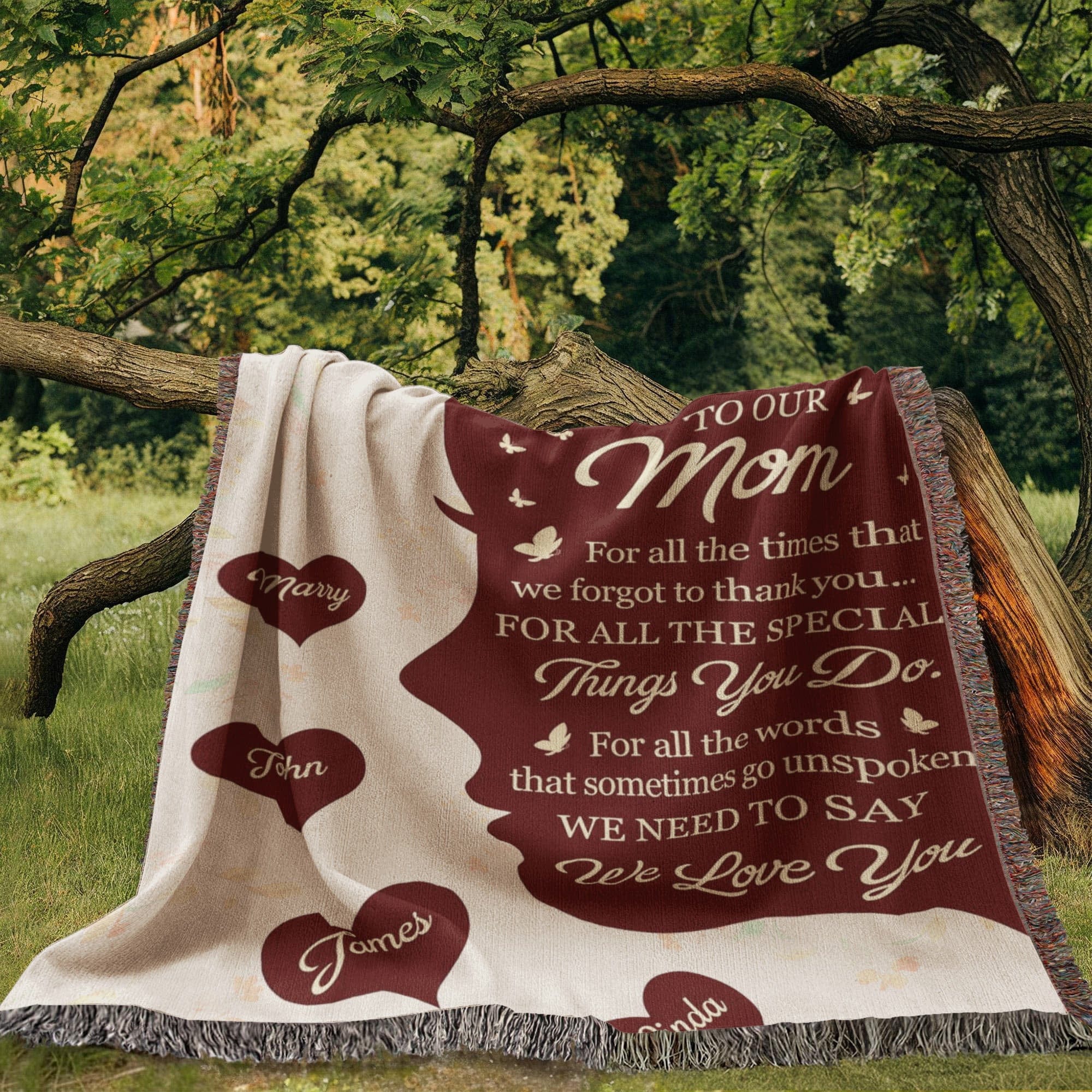 Blankets Personalized To Our Mom Woven Blanket – Custom Name Heart Family Throw, Mother’s Day Gift from Kids Personalized To Our Mom Woven Blanket – Custom Name Heart Family Throw, Mother’s Day Gift from Kids
