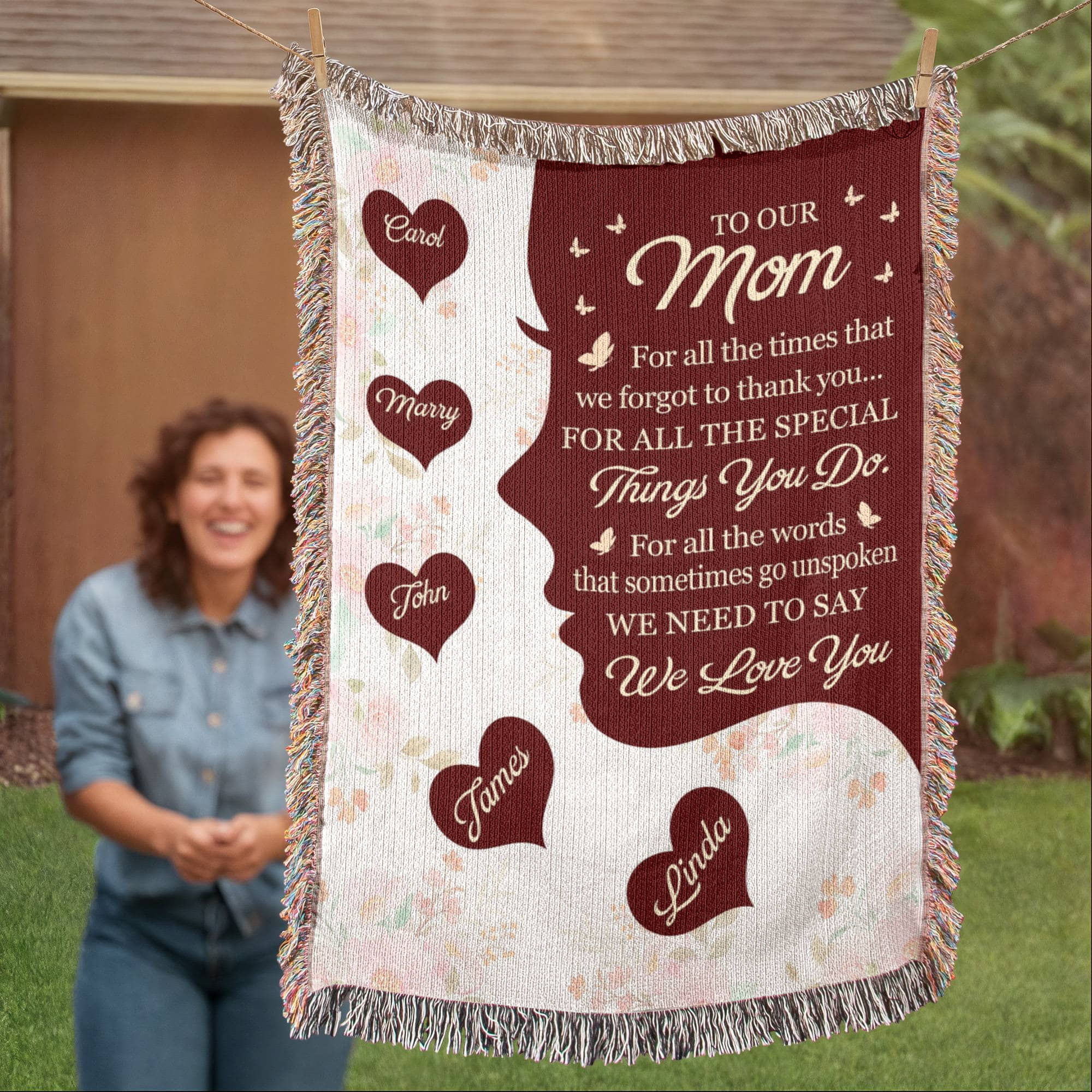 Blankets Personalized To Our Mom Woven Blanket – Custom Name Heart Family Throw, Mother’s Day Gift from Kids Personalized To Our Mom Woven Blanket – Custom Name Heart Family Throw, Mother’s Day Gift from Kids