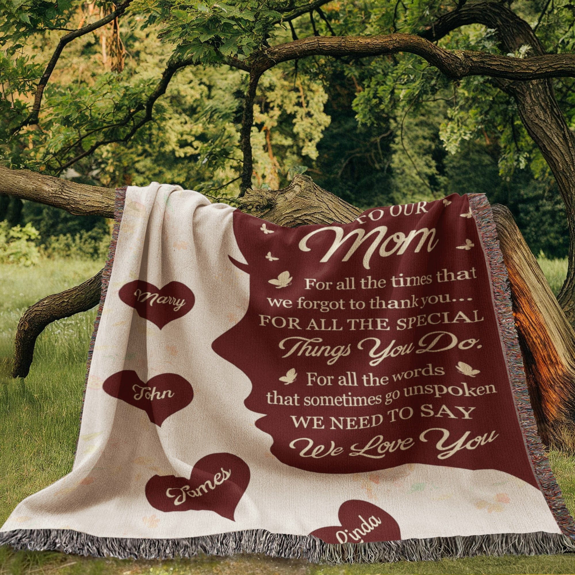 Blankets Personalized To Our Mom Woven Blanket – Custom Name Heart Family Throw, Mother’s Day Gift from Kids Personalized To Our Mom Woven Blanket – Custom Name Heart Family Throw, Mother’s Day Gift from Kids