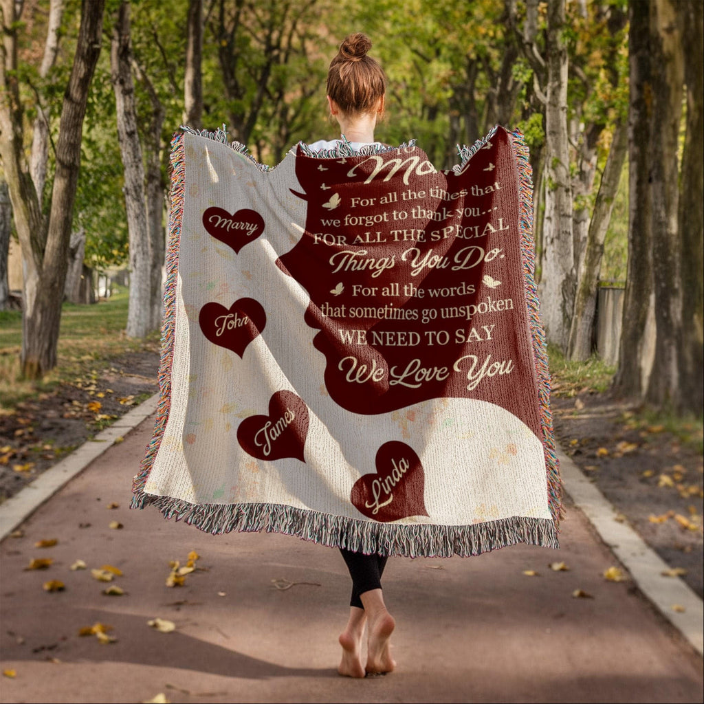 Blankets Personalized To Our Mom Woven Blanket – Custom Name Heart Family Throw, Mother’s Day Gift from Kids Personalized To Our Mom Woven Blanket – Custom Name Heart Family Throw, Mother’s Day Gift from Kids