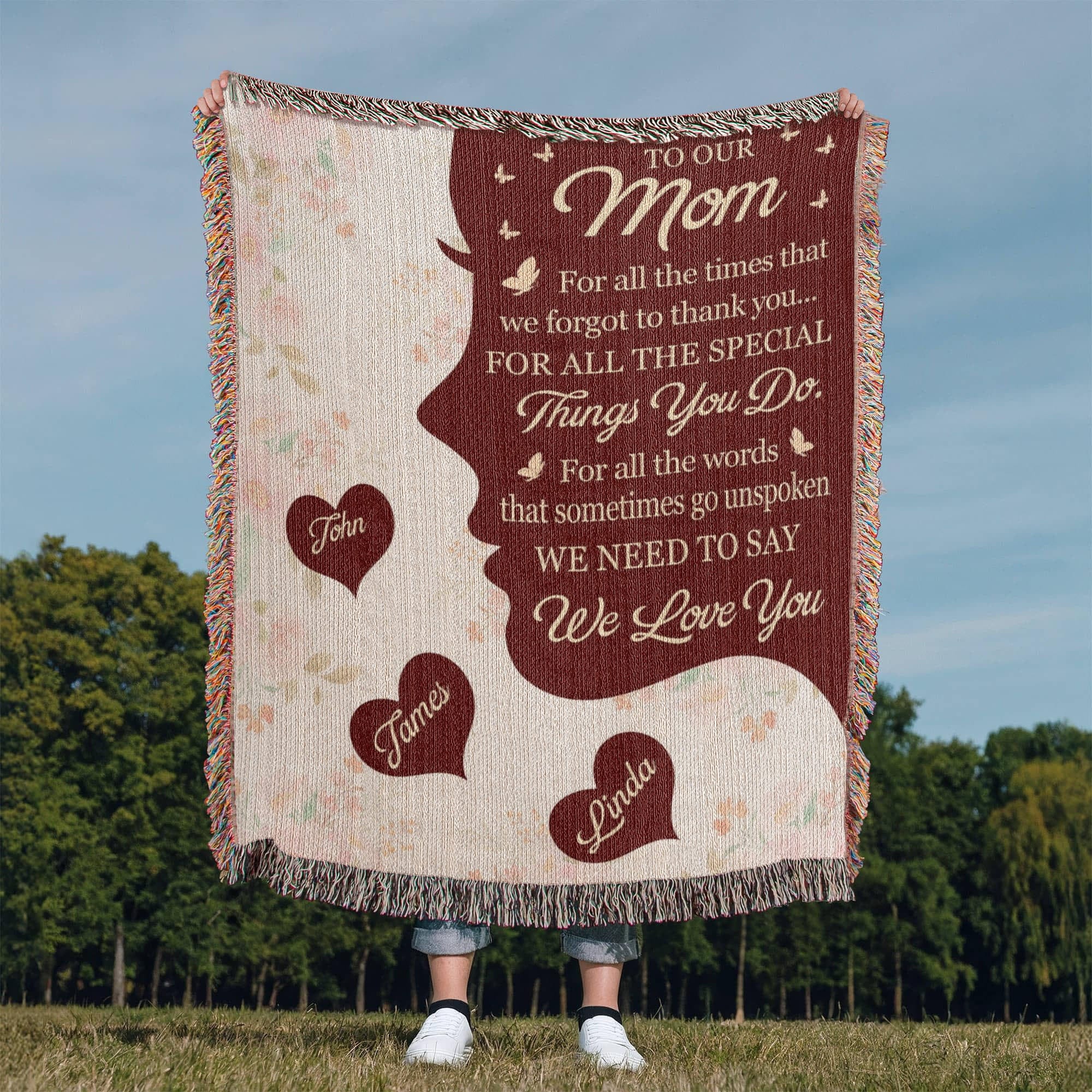 Blankets Personalized To Our Mom Woven Blanket – Custom Name Heart Family Throw, Mother’s Day Gift from Kids Personalized To Our Mom Woven Blanket – Custom Name Heart Family Throw, Mother’s Day Gift from Kids