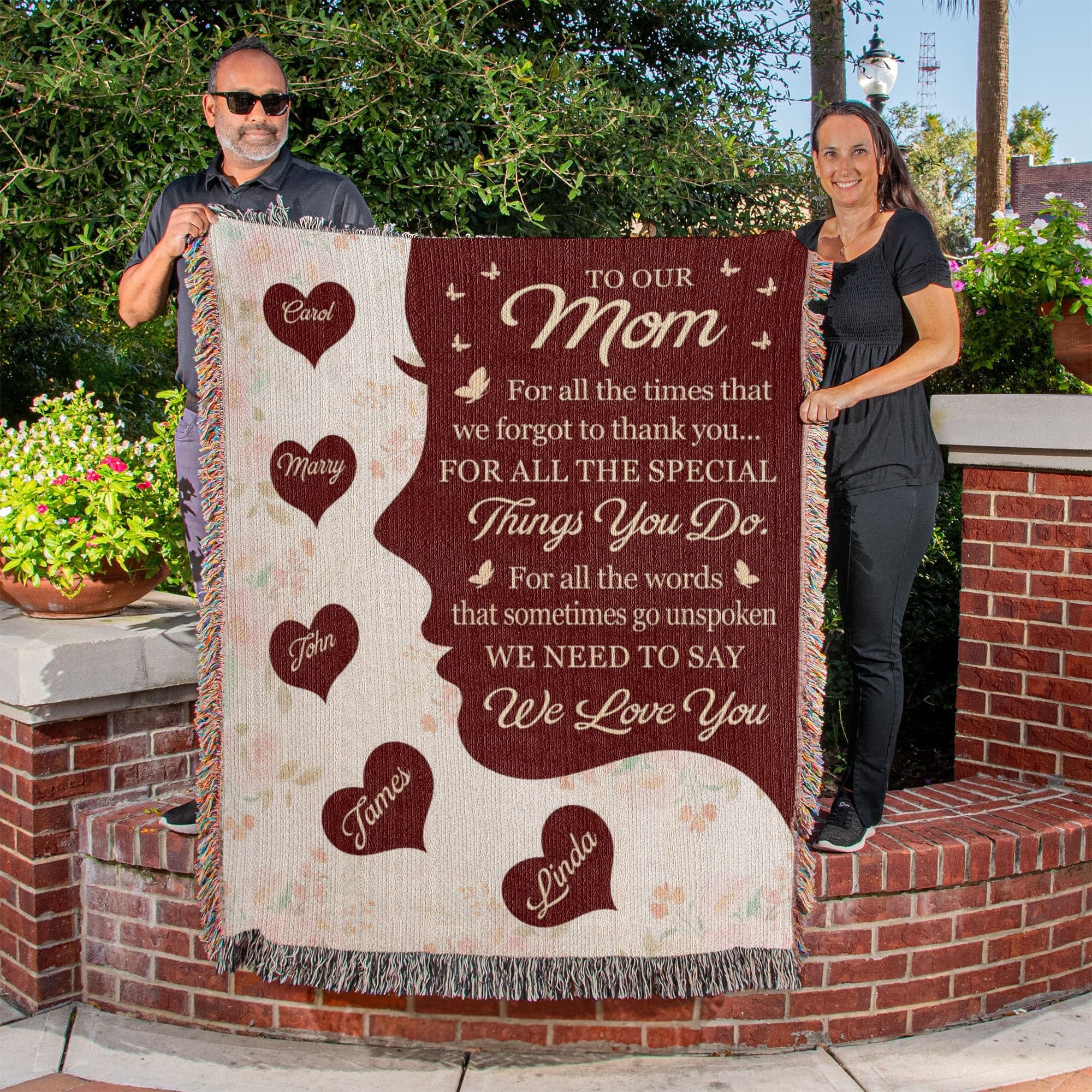 Blankets Personalized To Our Mom Woven Blanket – Custom Name Heart Family Throw, Mother’s Day Gift from Kids Personalized To Our Mom Woven Blanket – Custom Name Heart Family Throw, Mother’s Day Gift from Kids