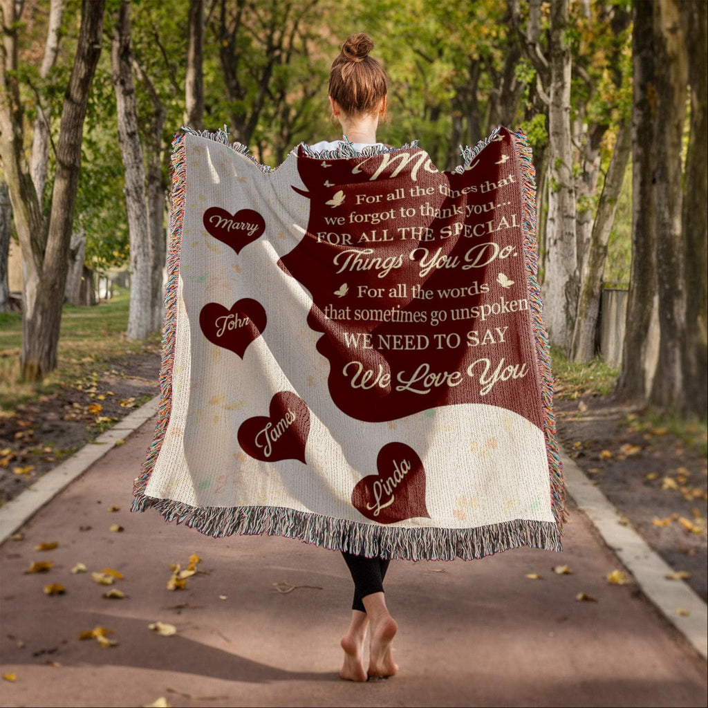 Blankets Personalized To Our Mom Woven Blanket – Custom Name Heart Family Throw, Mother’s Day Gift from Kids Personalized To Our Mom Woven Blanket – Custom Name Heart Family Throw, Mother’s Day Gift from Kids