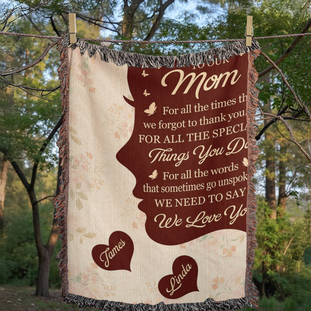 Blankets Personalized To Our Mom Woven Blanket – Custom Name Heart Family Throw, Mother’s Day Gift from Kids Personalized To Our Mom Woven Blanket – Custom Name Heart Family Throw, Mother’s Day Gift from Kids