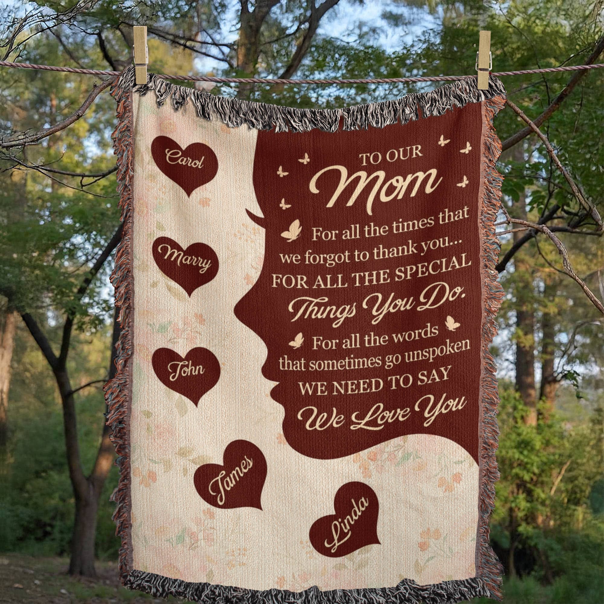 Blankets Personalized To Our Mom Woven Blanket – Custom Name Heart Family Throw, Mother’s Day Gift from Kids Personalized To Our Mom Woven Blanket – Custom Name Heart Family Throw, Mother’s Day Gift from Kids