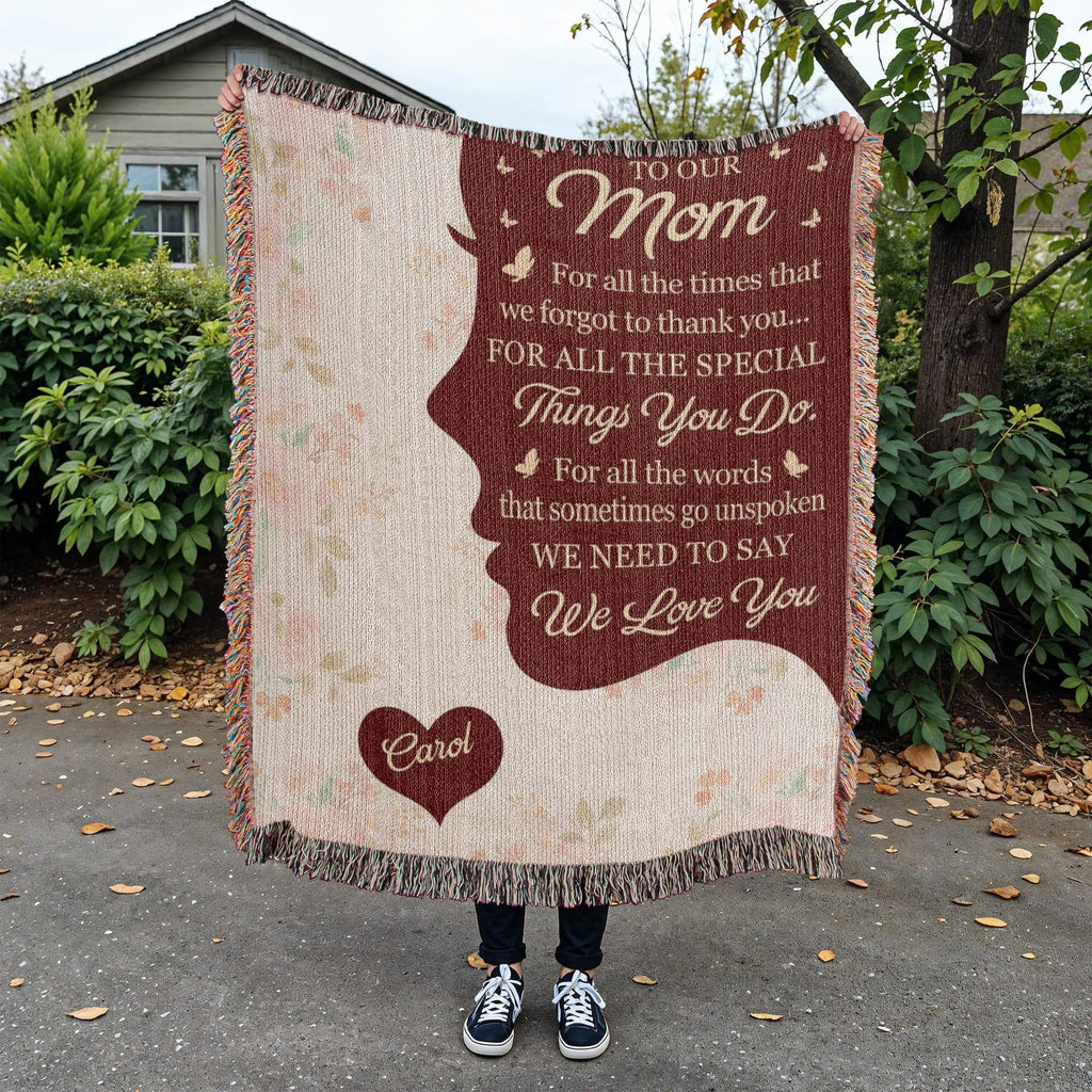 Blankets Personalized To Our Mom Woven Blanket – Custom Name Heart Family Throw, Mother’s Day Gift from Kids Personalized To Our Mom Woven Blanket – Custom Name Heart Family Throw, Mother’s Day Gift from Kids